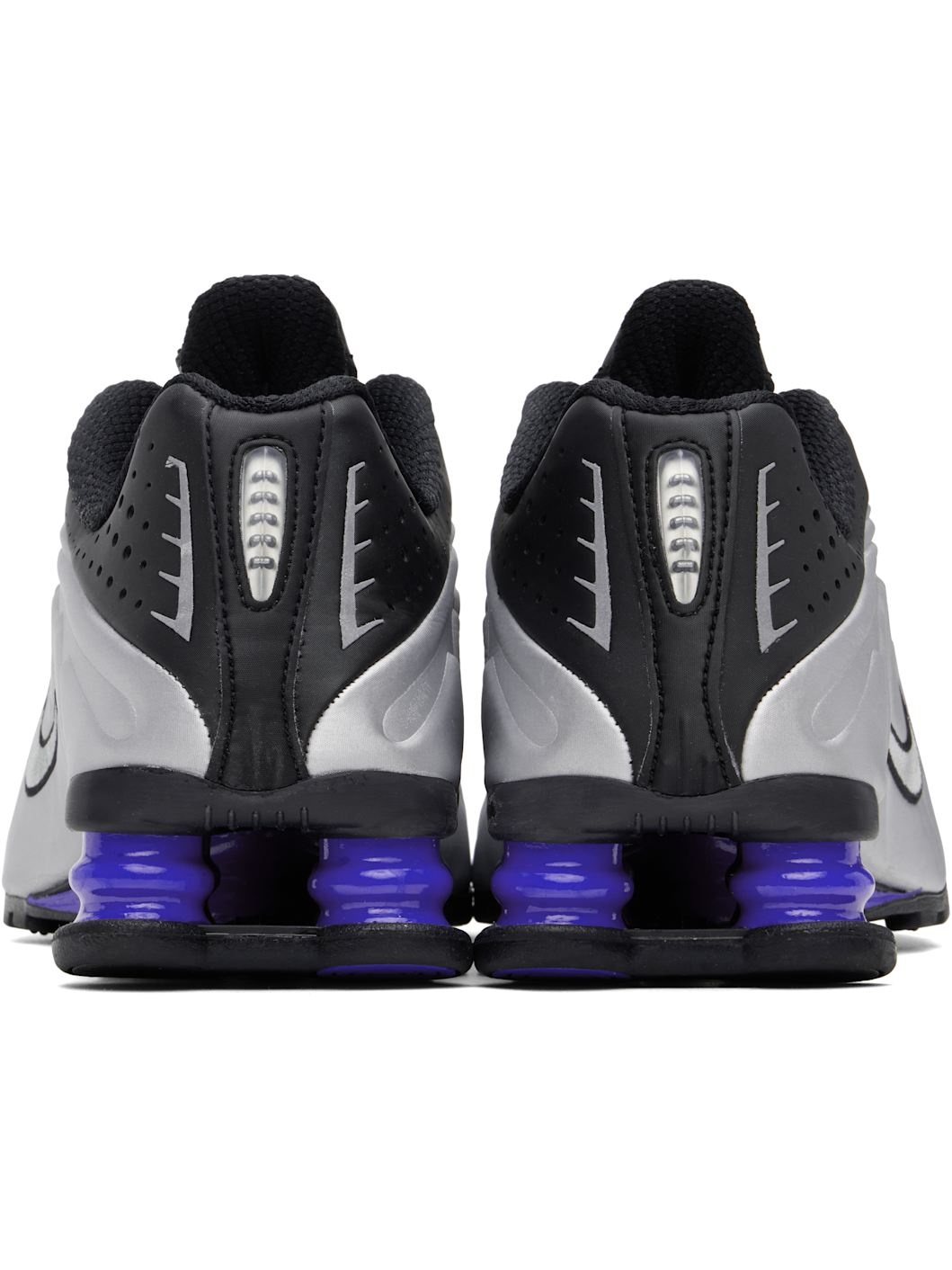Black & Silver Shox R4 Sneakers - 2