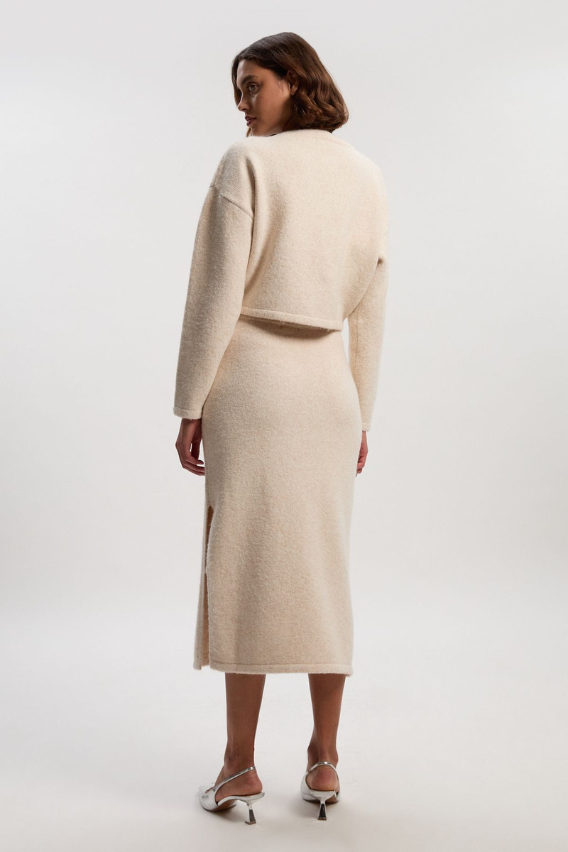 Tall Wool Blend Embellished Cosy Pencil Midi Skirt 5