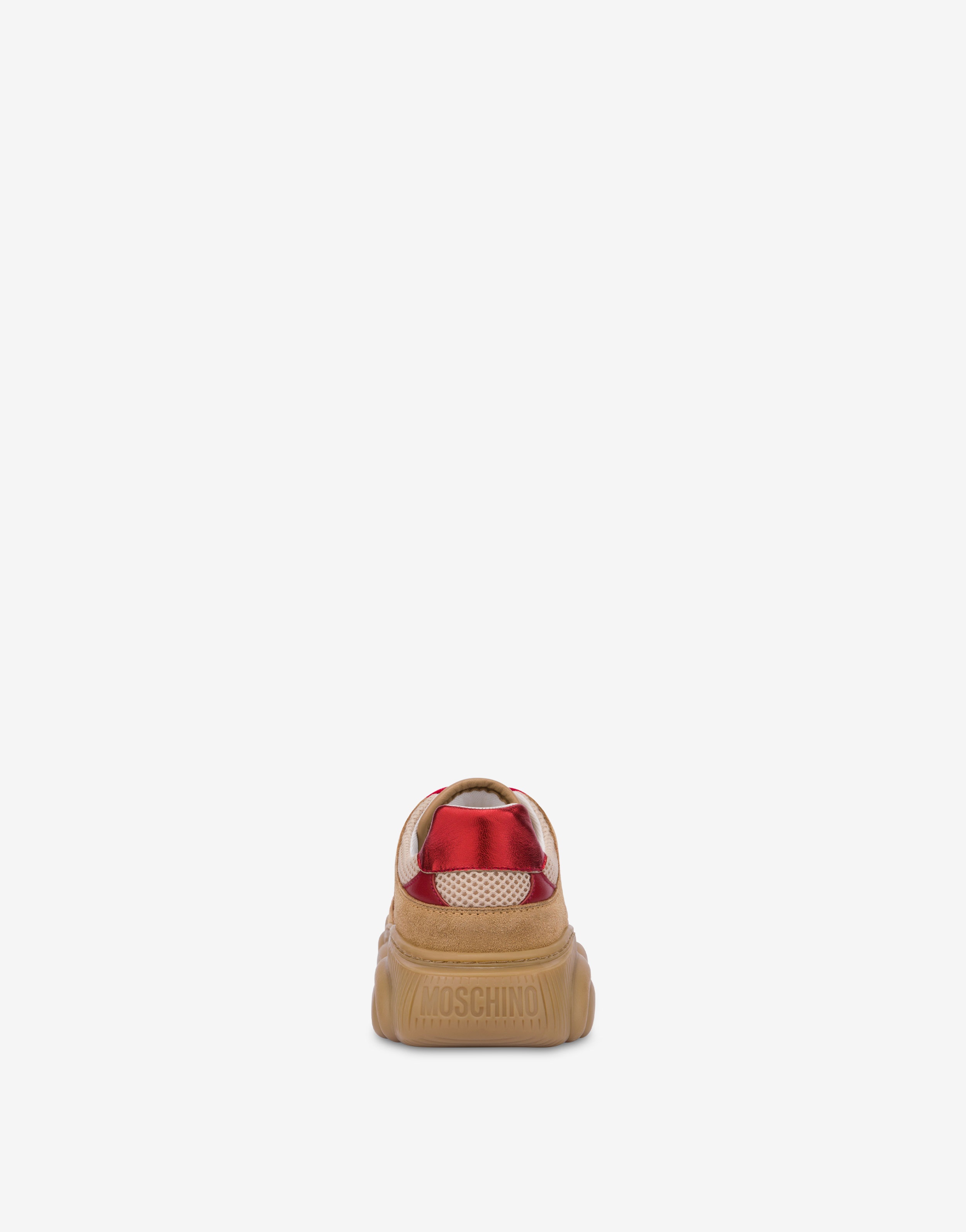 MESH, SPLIT LEATHER AND CALFSKIN TEDDY SHOES - 3