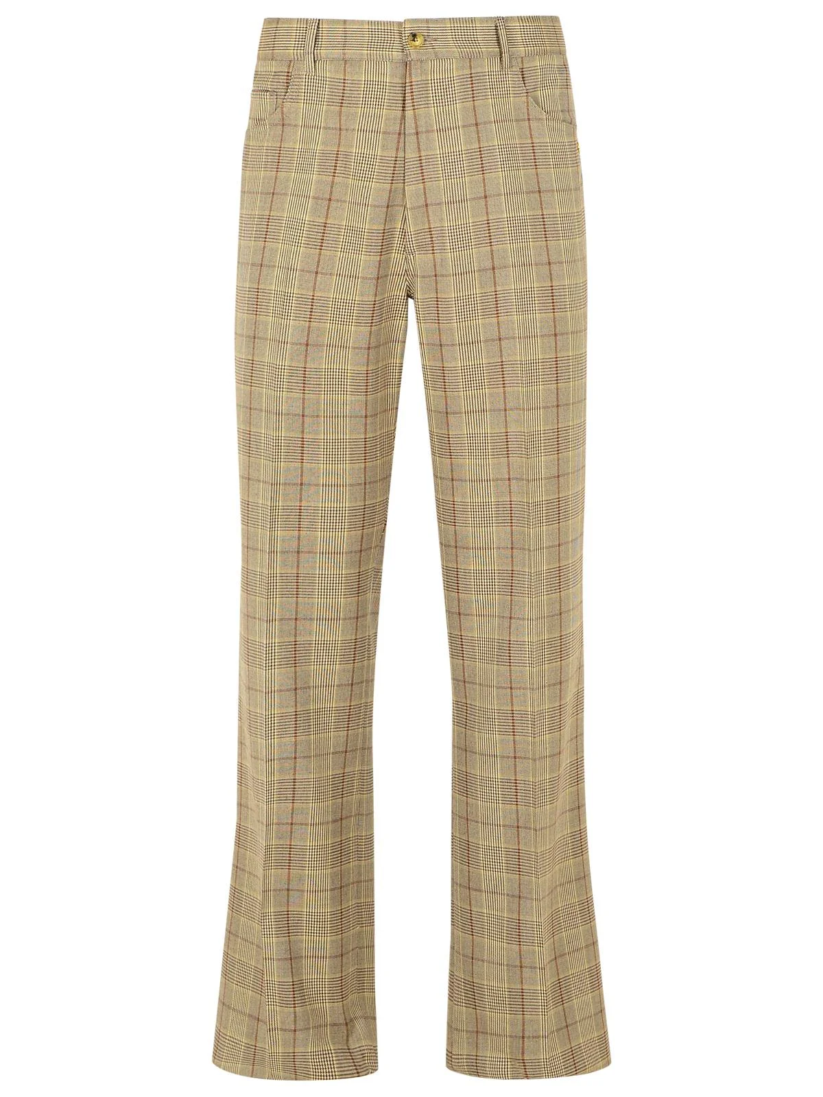 Amiri Virgin Wool Blend Trousers Beige Men - 1