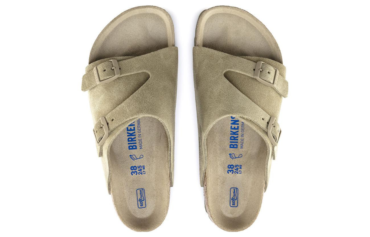 Birkenstock Zurich Soft Footbed Suede Sandals'Faded Khaki' 1019197 - 4