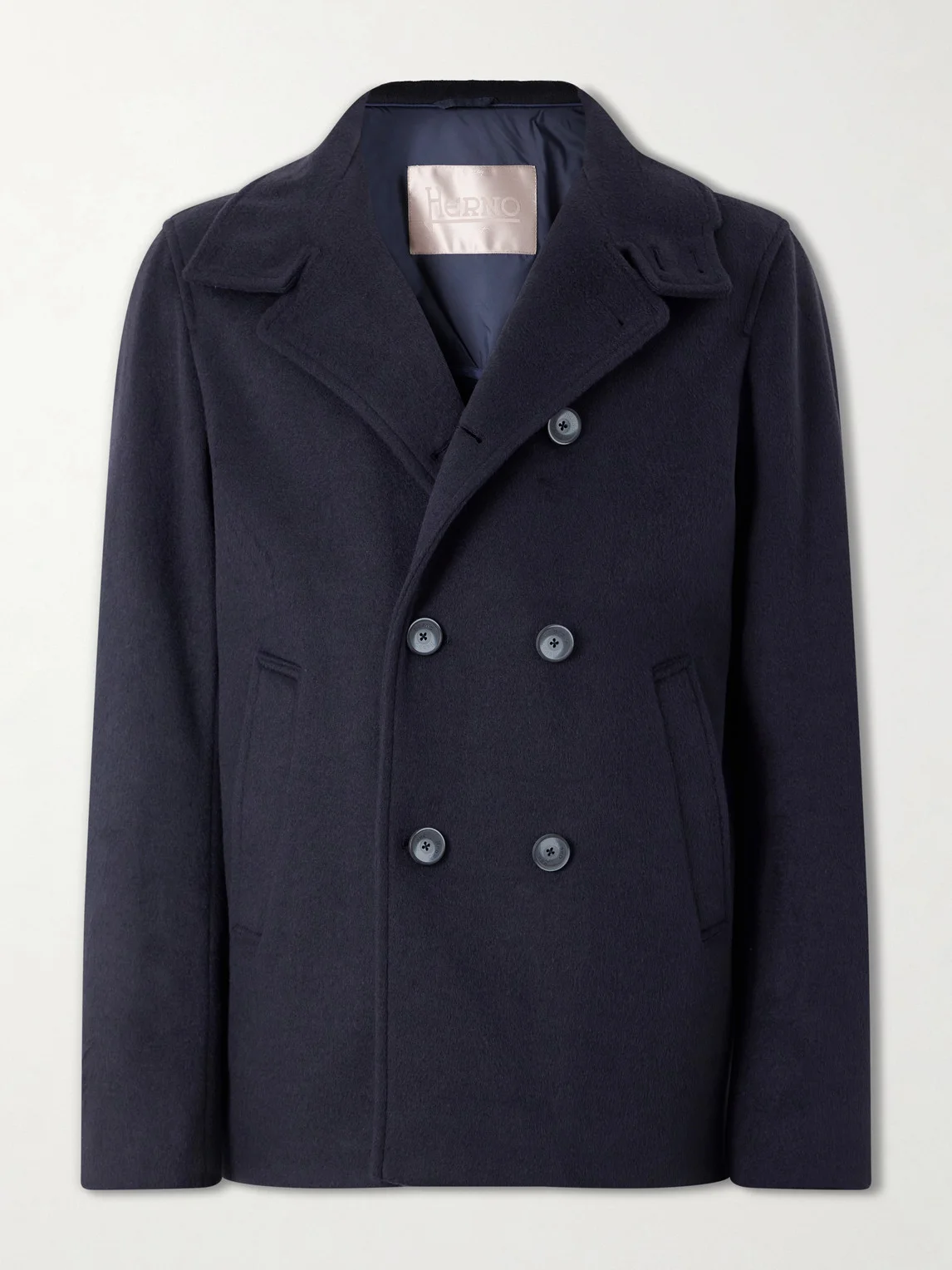 Double-Breasted Woven Coat - 1
