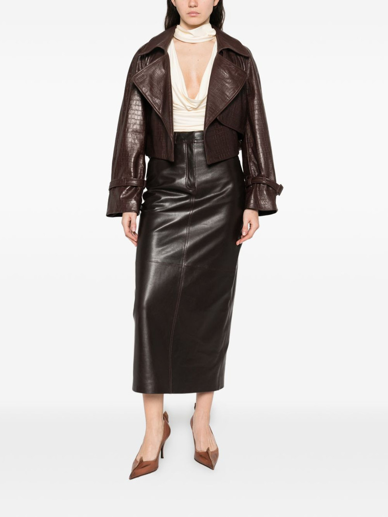 NOUR HAMMOUR Ghalia pocket pencil midi skirt outlook