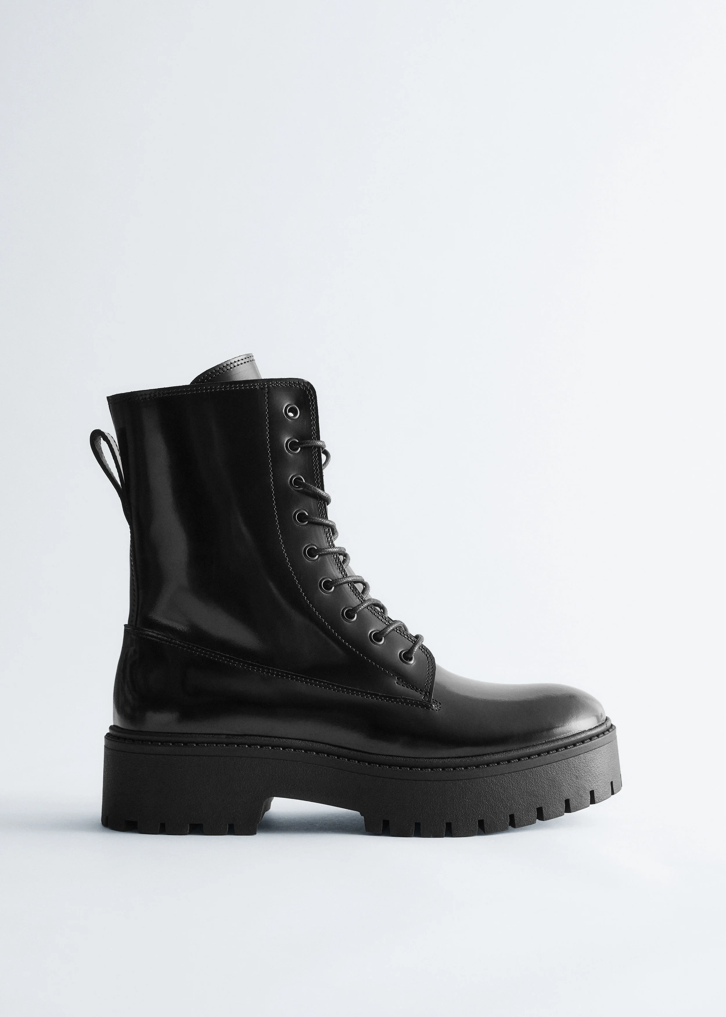 Lace-Up Leather Boots - 1