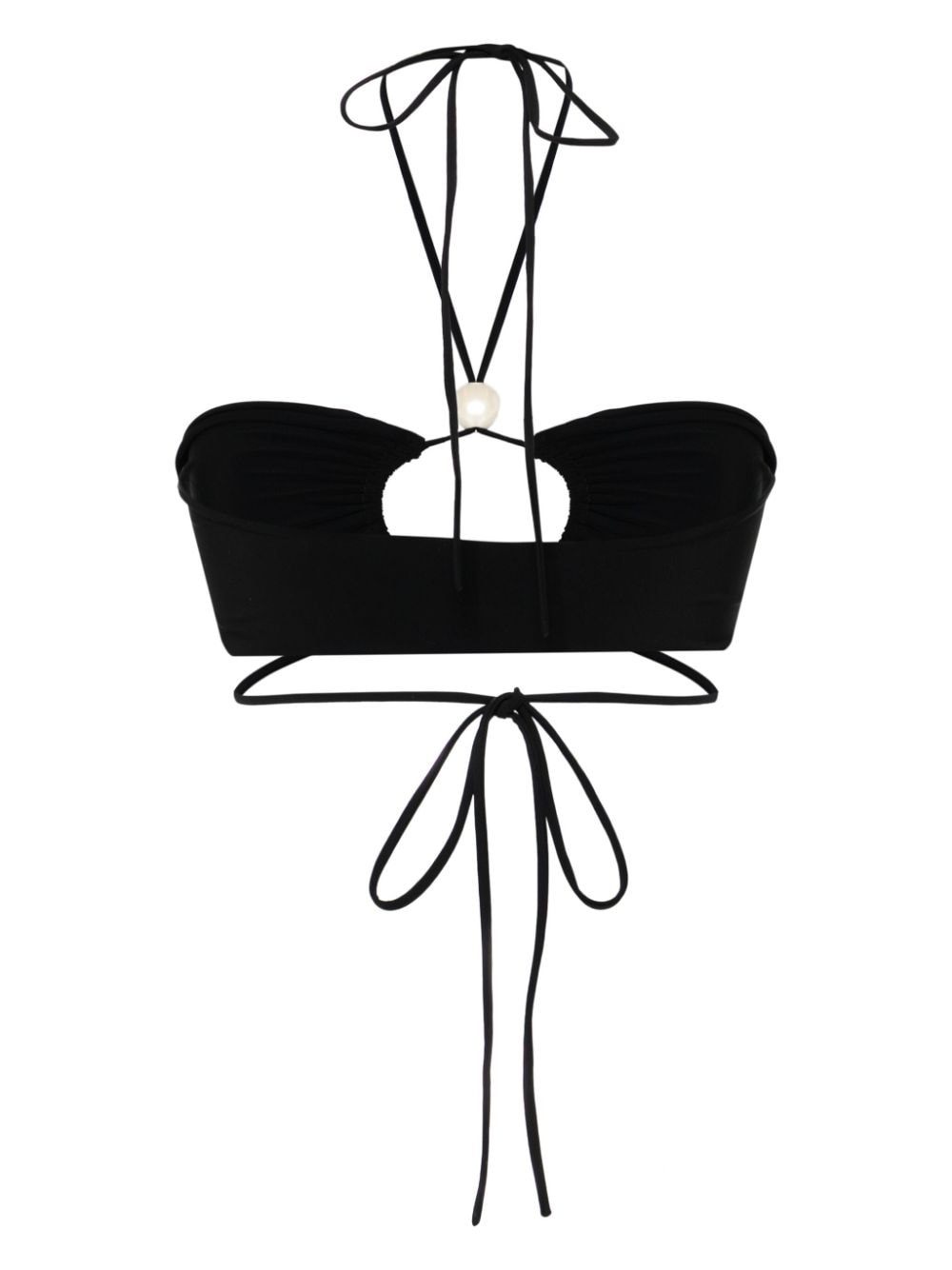 pearl-detailed bandeau bikini top - 2