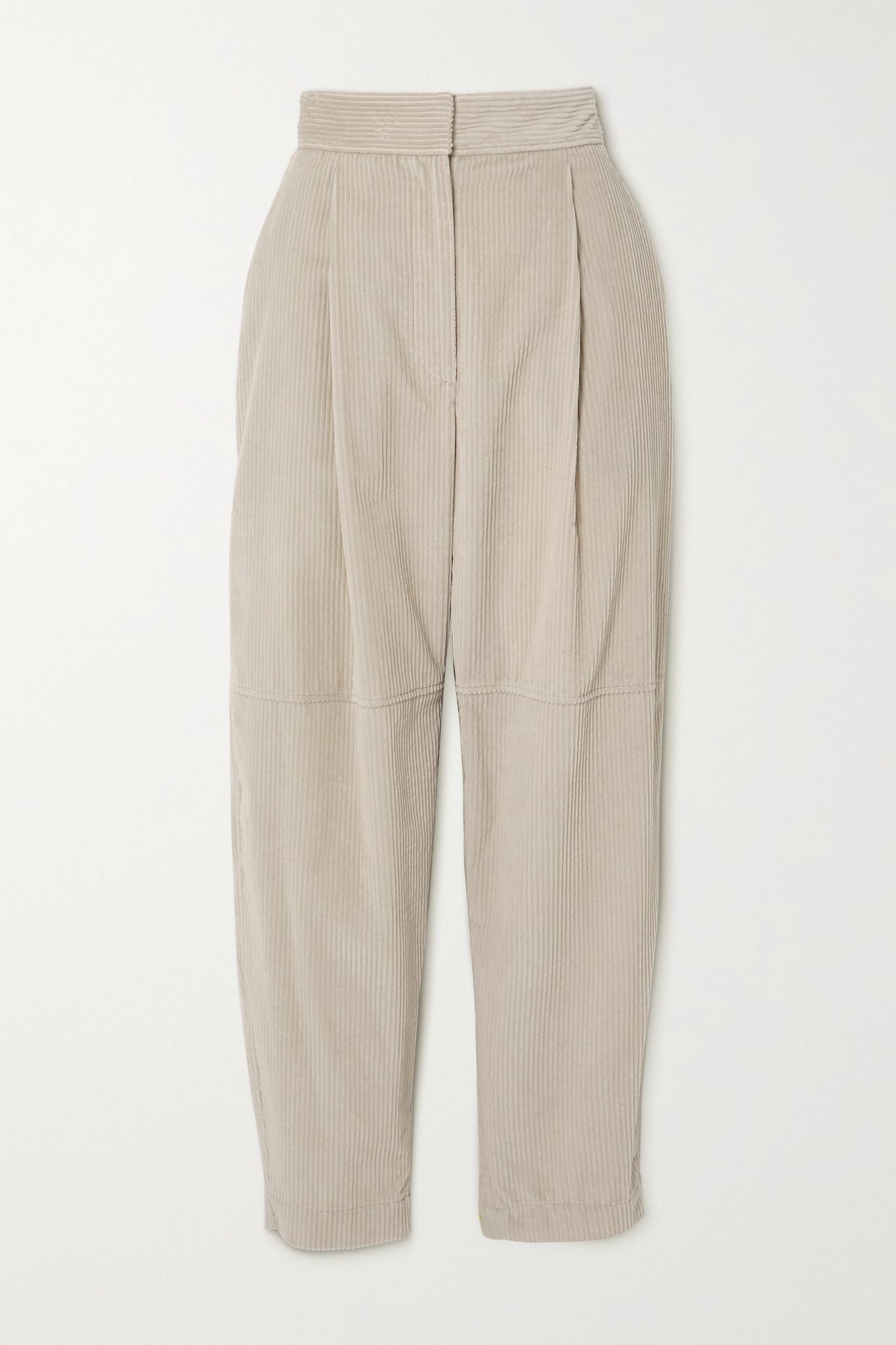 Pleated cotton-corduroy tapered pants  - 1