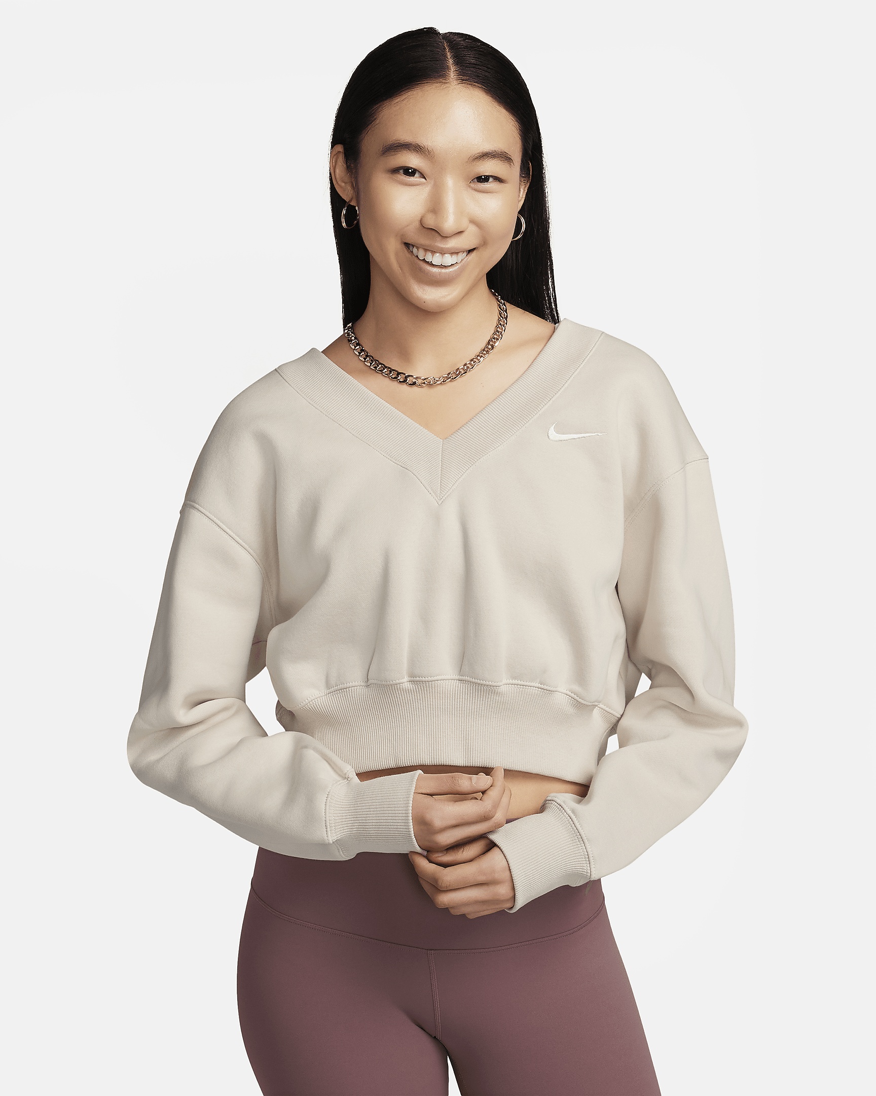 Nike Sportswear Phoenix Fleece Women's Cropped V-Neck Top - 1