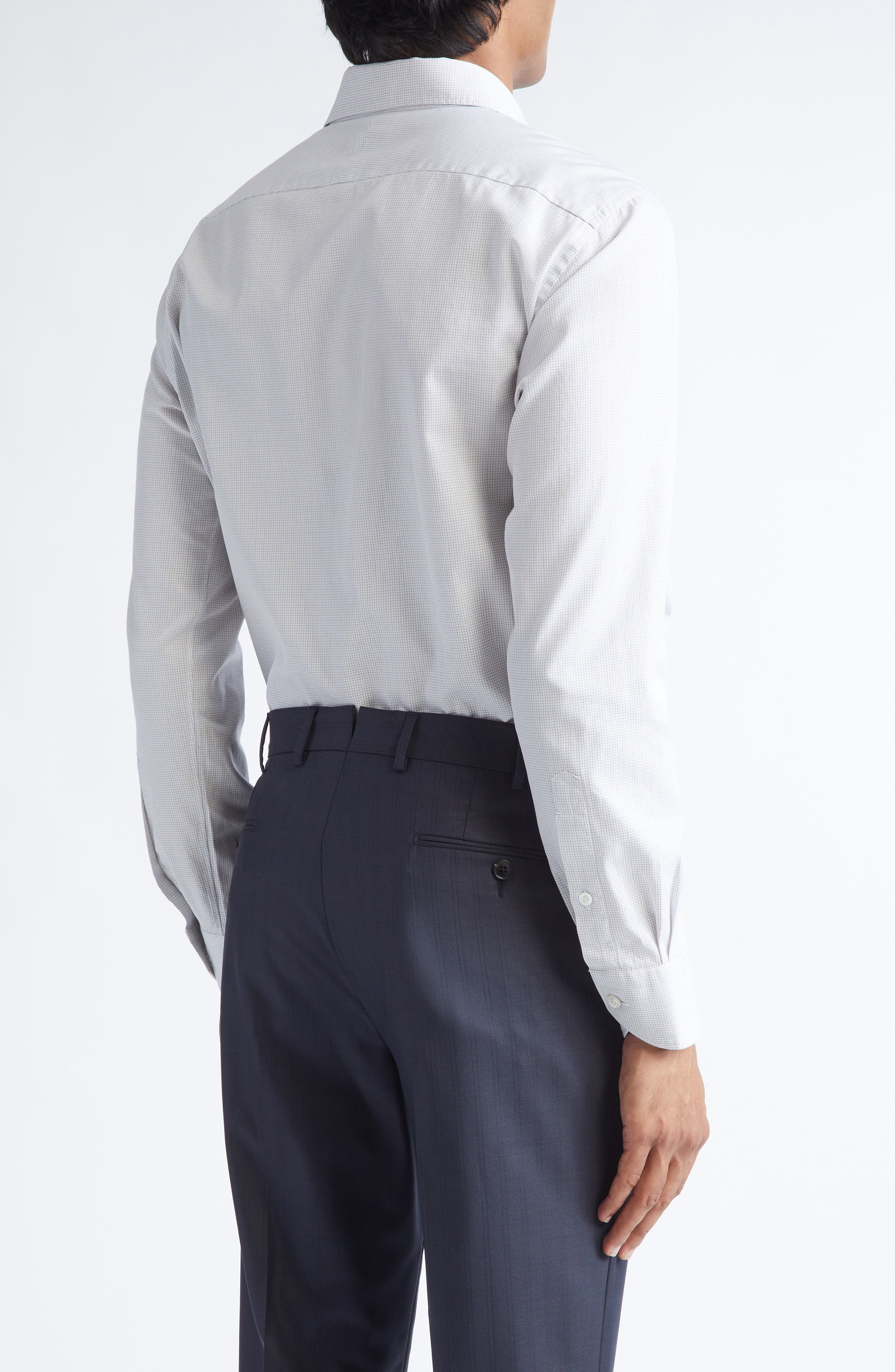 ZEGNA Centoventimila Subtle Minicheck Button-Up Shirt in White/brown/dark Green at Nordstrom - 2