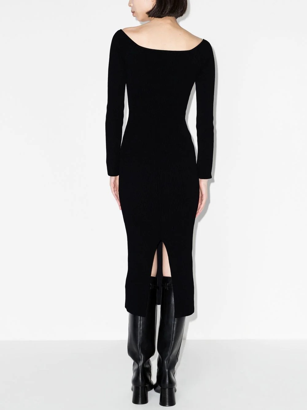Pia ribbed-knit midi dress - 3