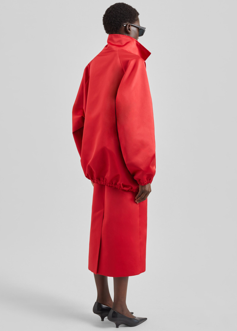 Alrose Satin Midi Skirt - Red 8