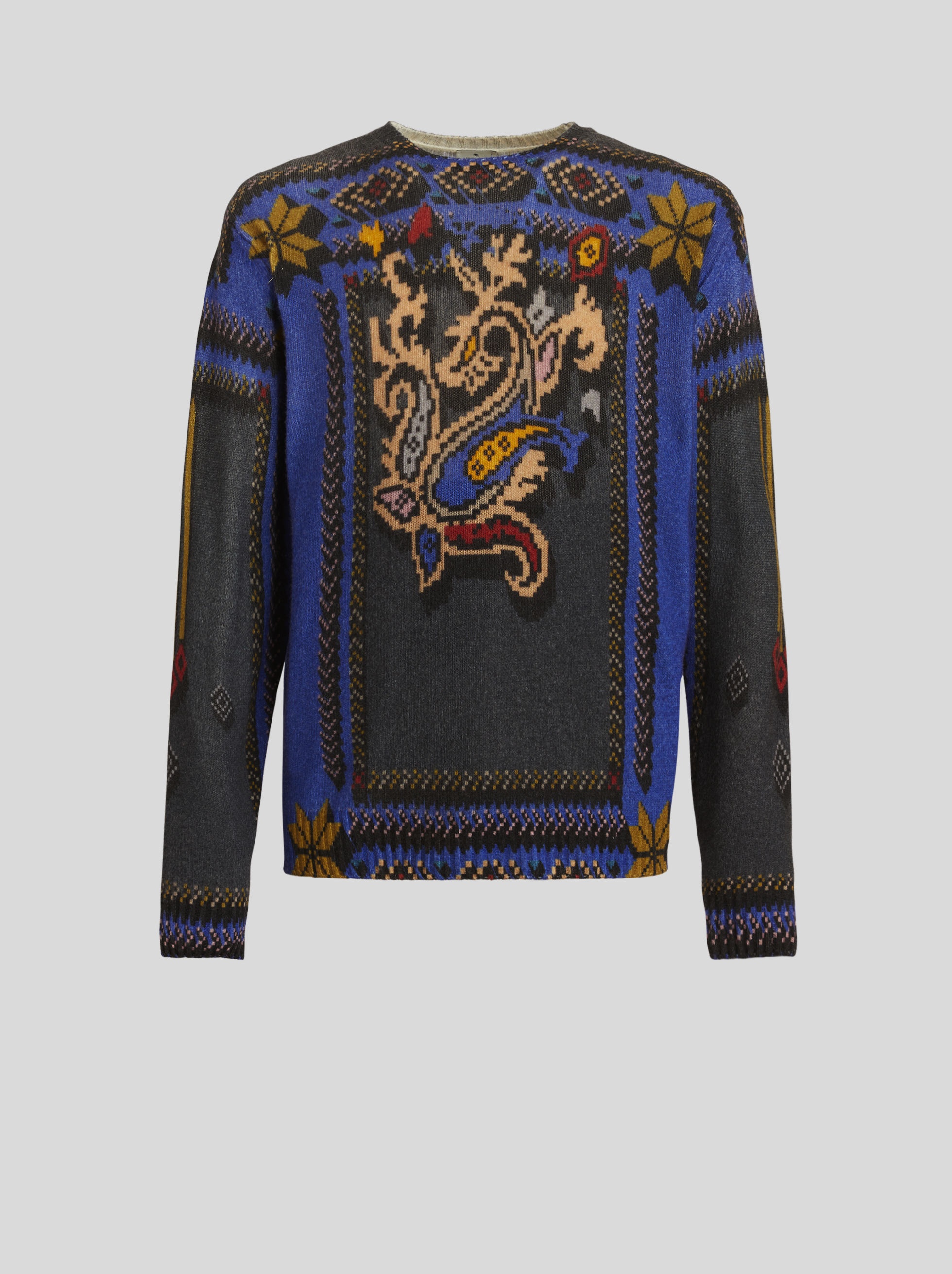 PRINTED VIRGIN WOOL JUMPER - 1