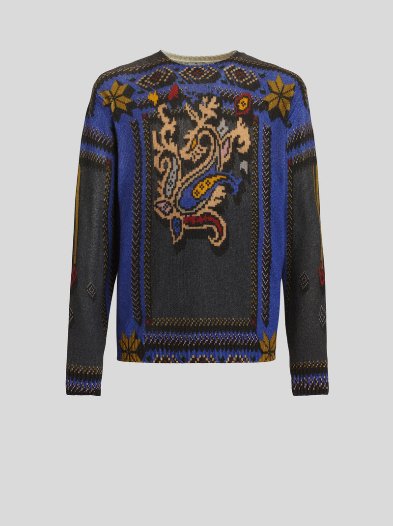 PRINTED VIRGIN WOOL JUMPER 1