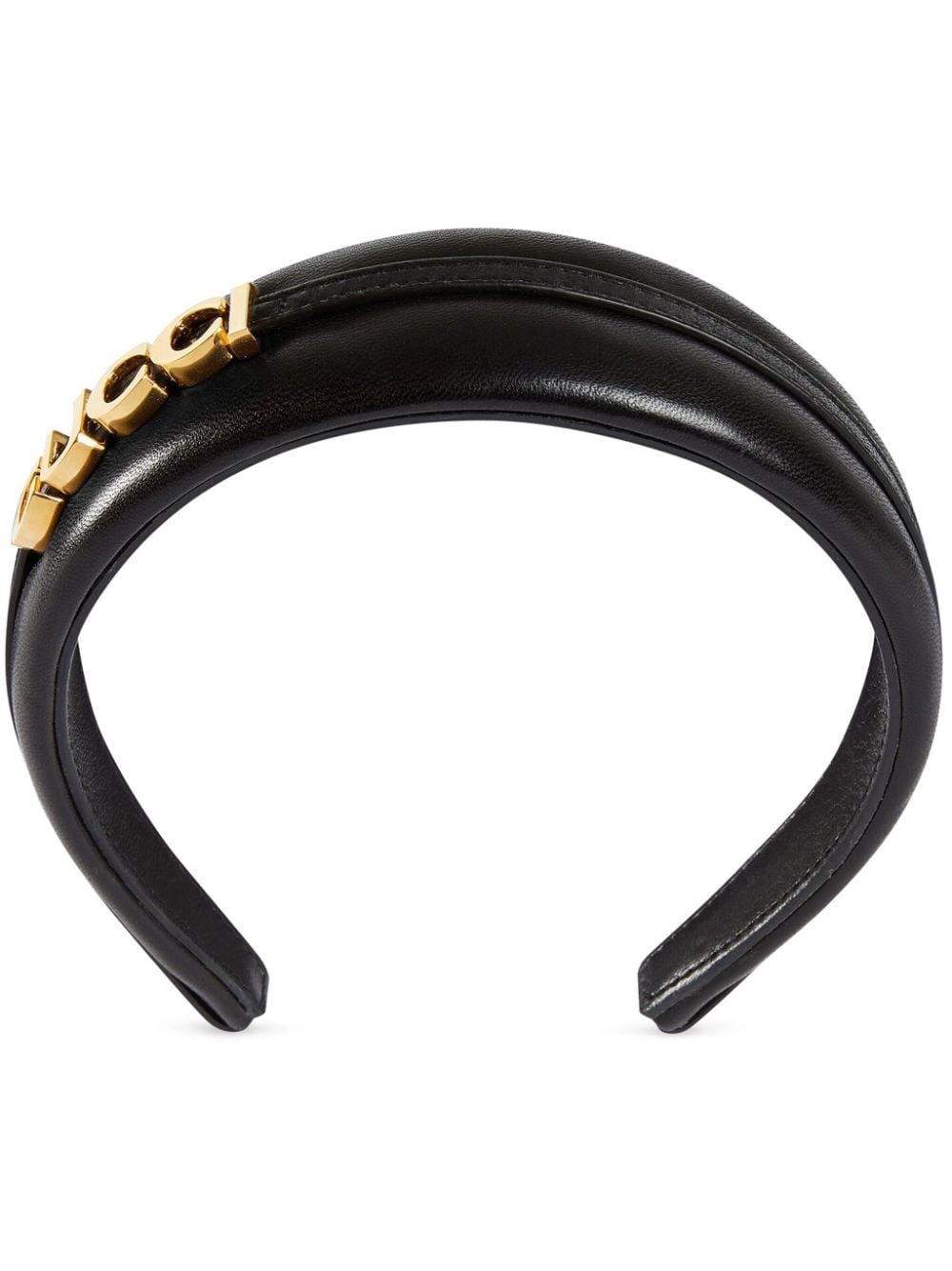 logo-lettering leather head band - 1