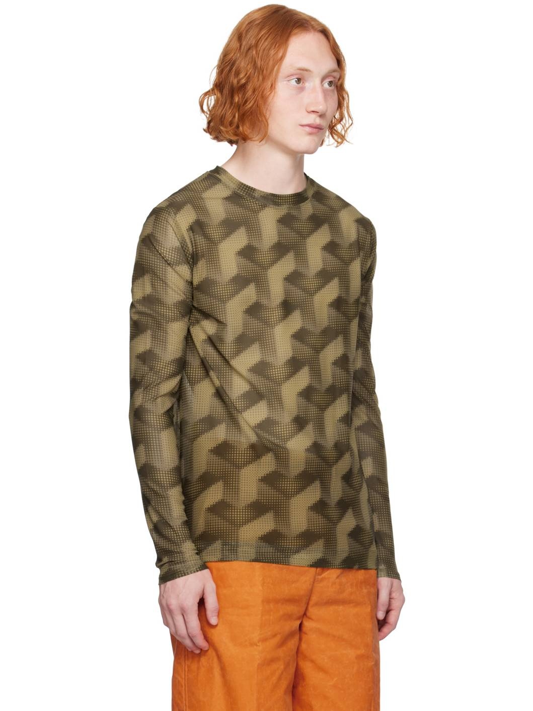 Khaki Graphic Long Sleeve T-Shirt - 2