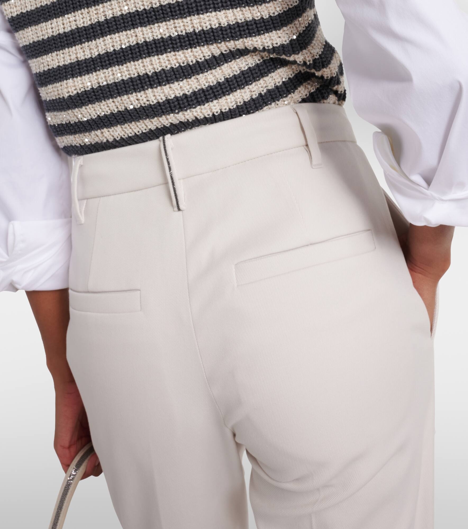 Cotton-blend slim pants - 6