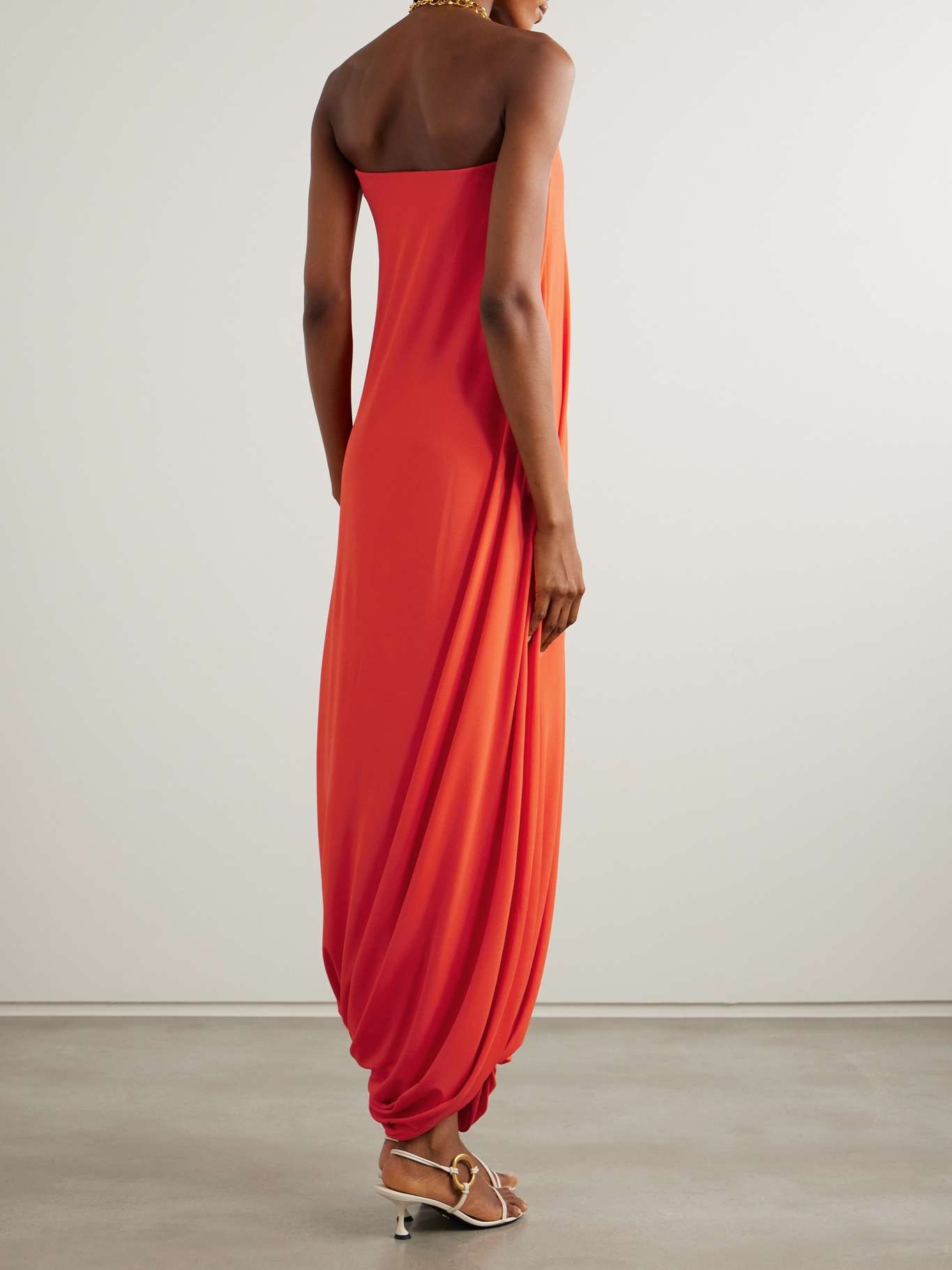 Eula strapless gathered stretch-jersey maxi dress - 3