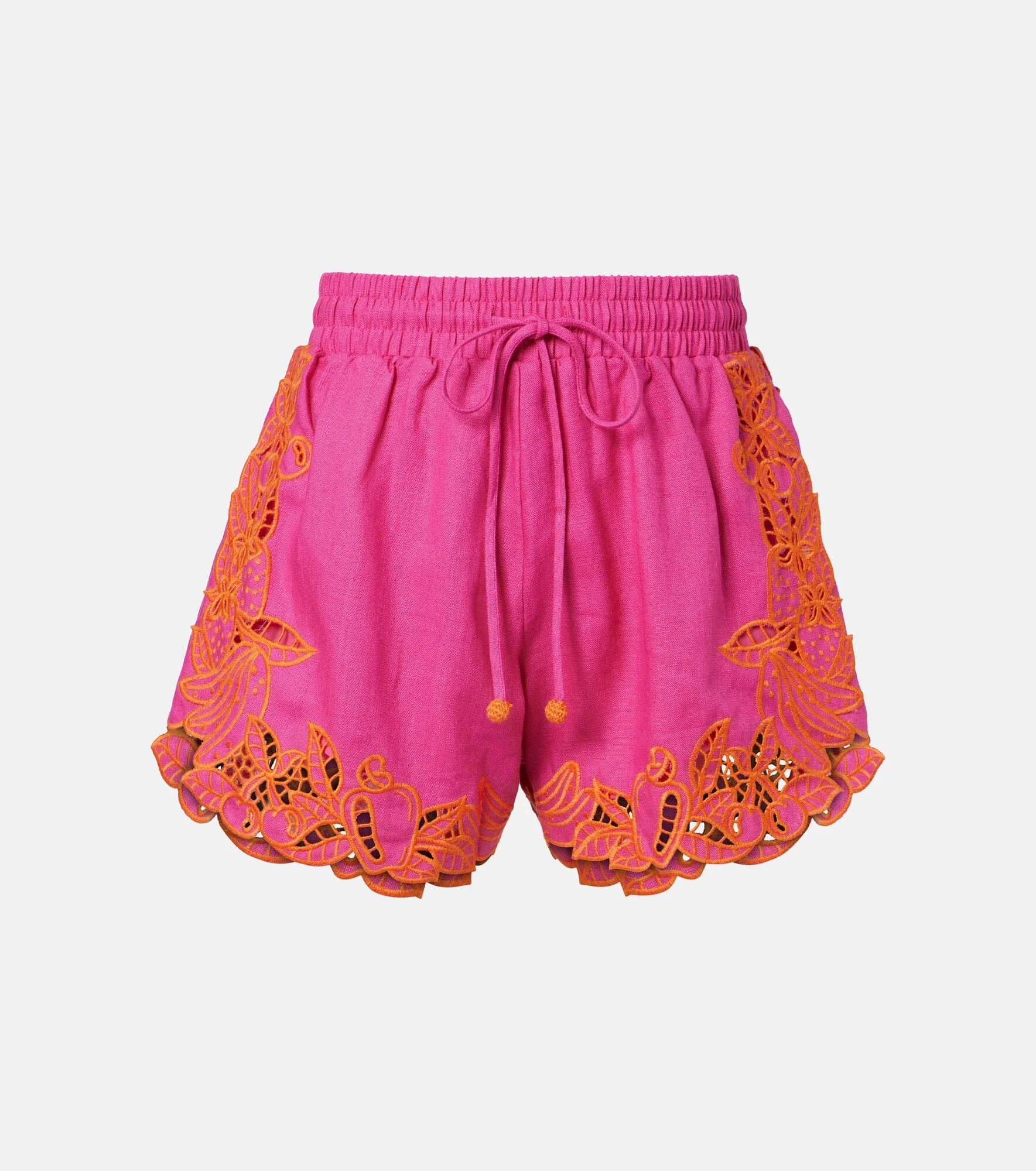 Embroidered linen shorts - 1