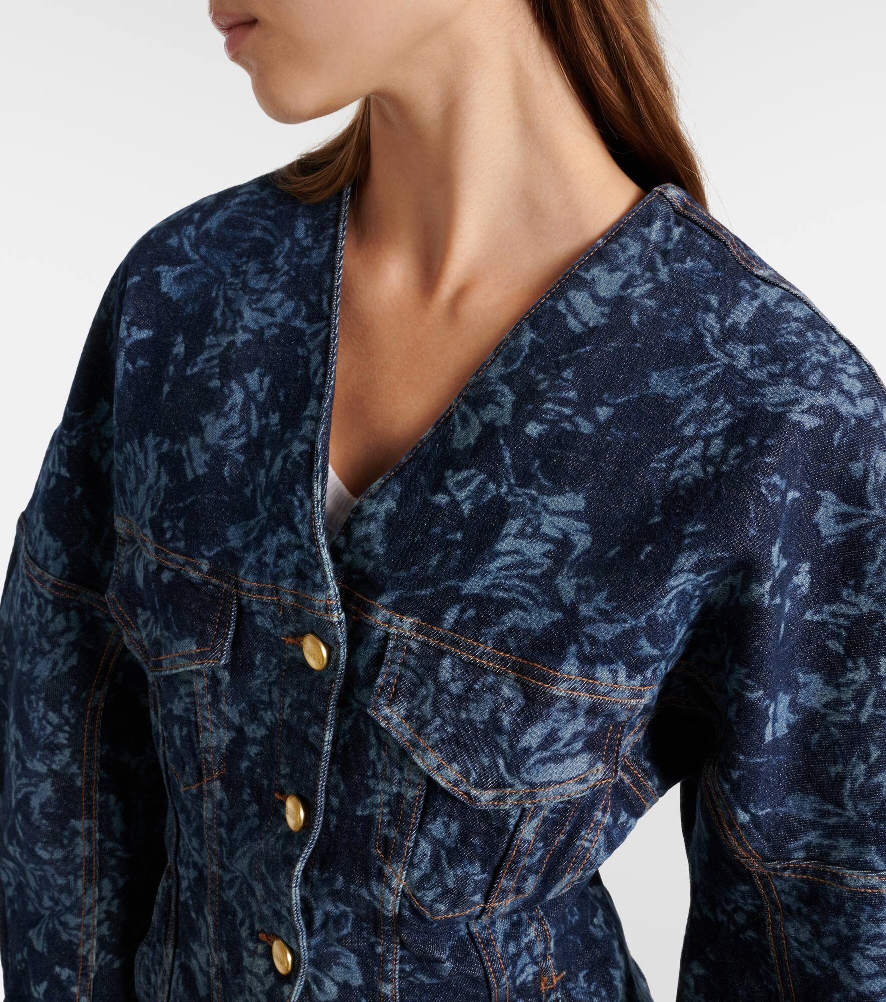 Printed denim jacket - 6