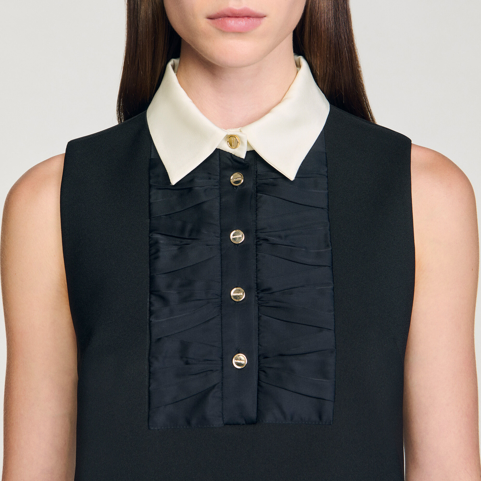 MINI DRESS WITH CONTRAST COLLAR - 3