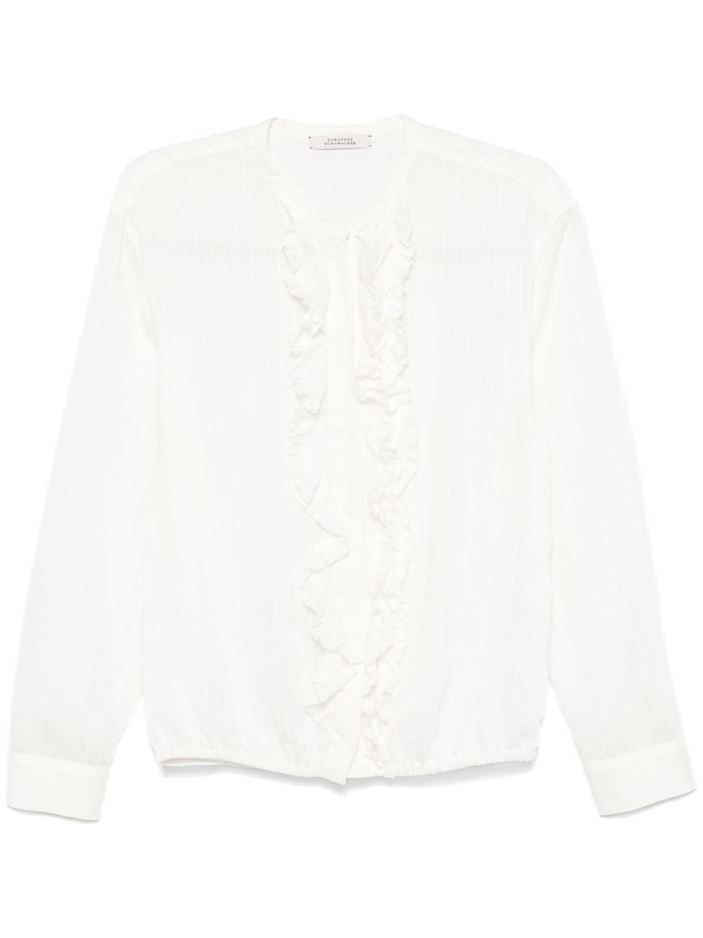 ruffled-trim shirt - 1