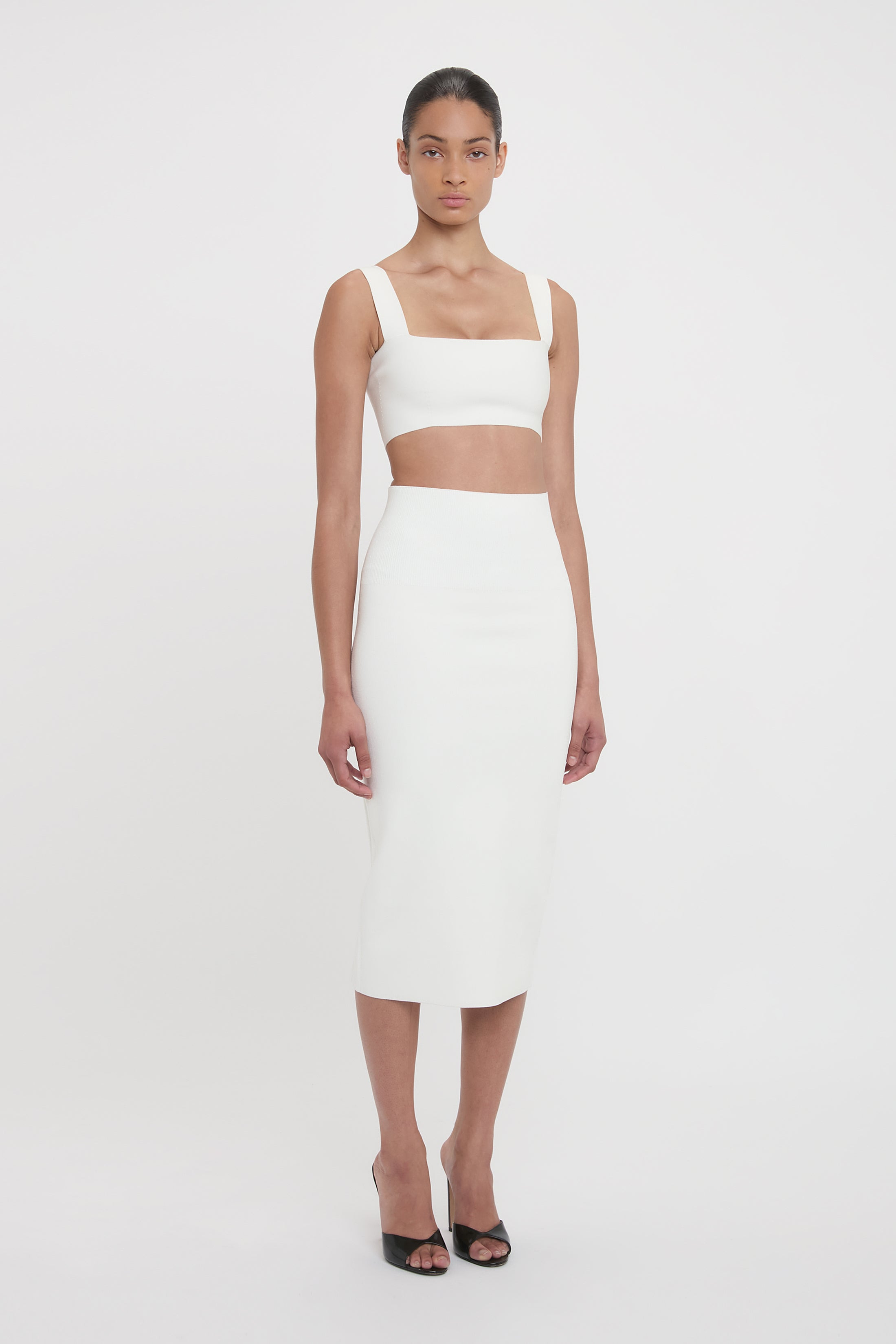 VB Body Strap Bandeau Top In White - 3