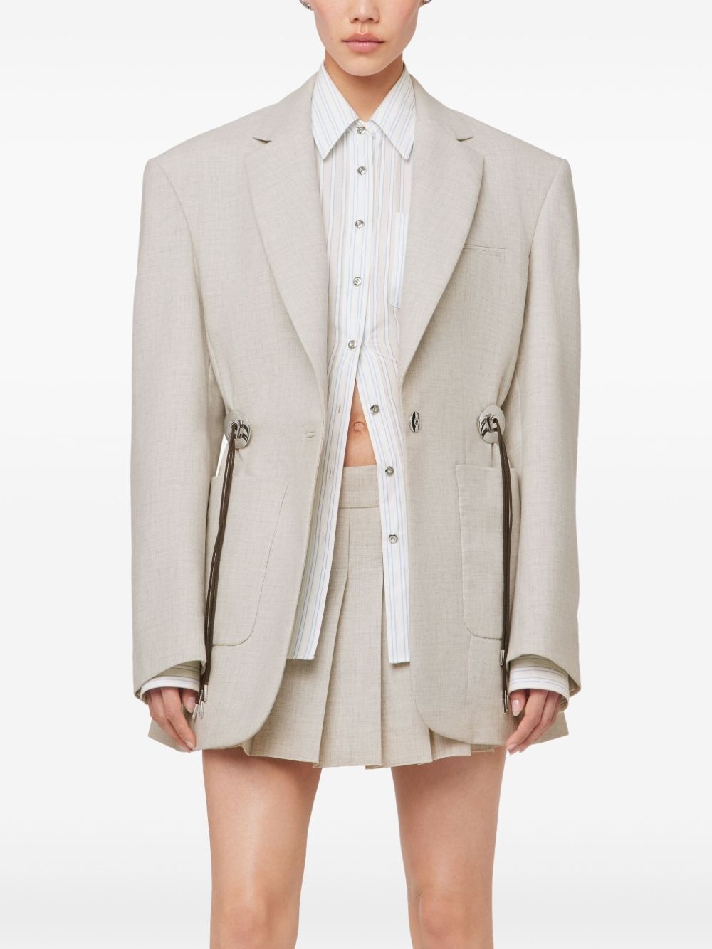mottled wool blazer - 3
