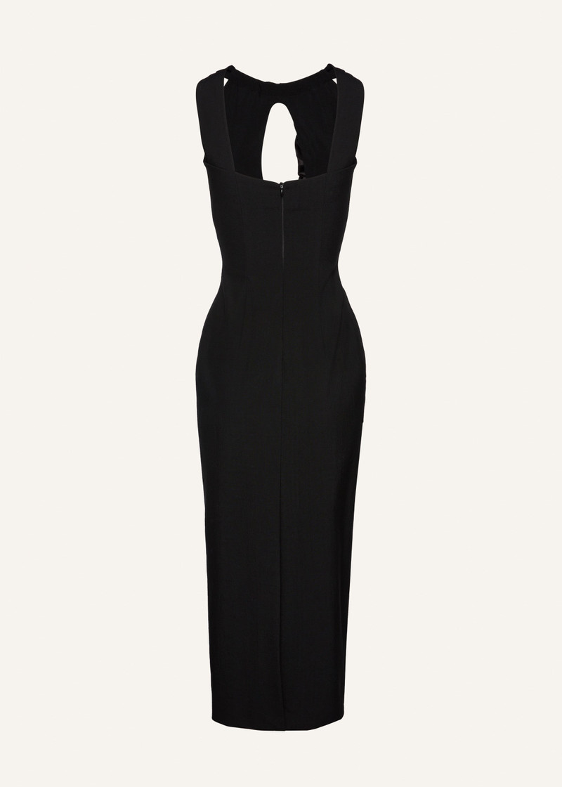 MAGDA BUTRYM Wool keyhole midi dress in black outlook