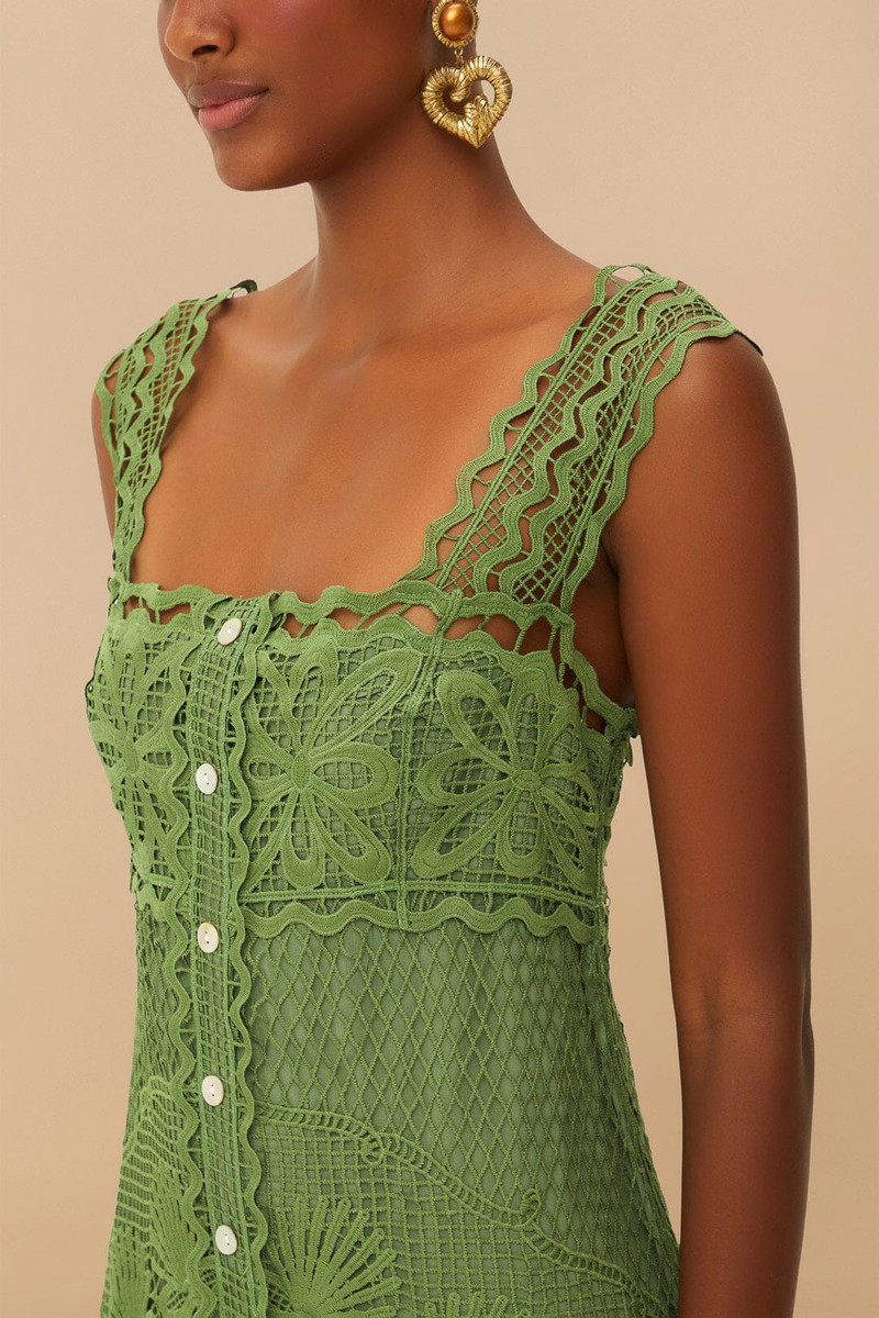 Green Nautical Guipure Maxi Dress 3