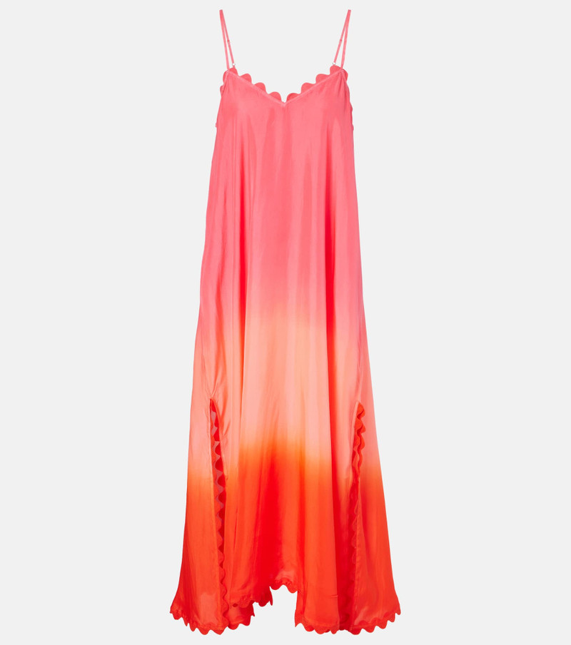 Scalloped silk slip dress 1