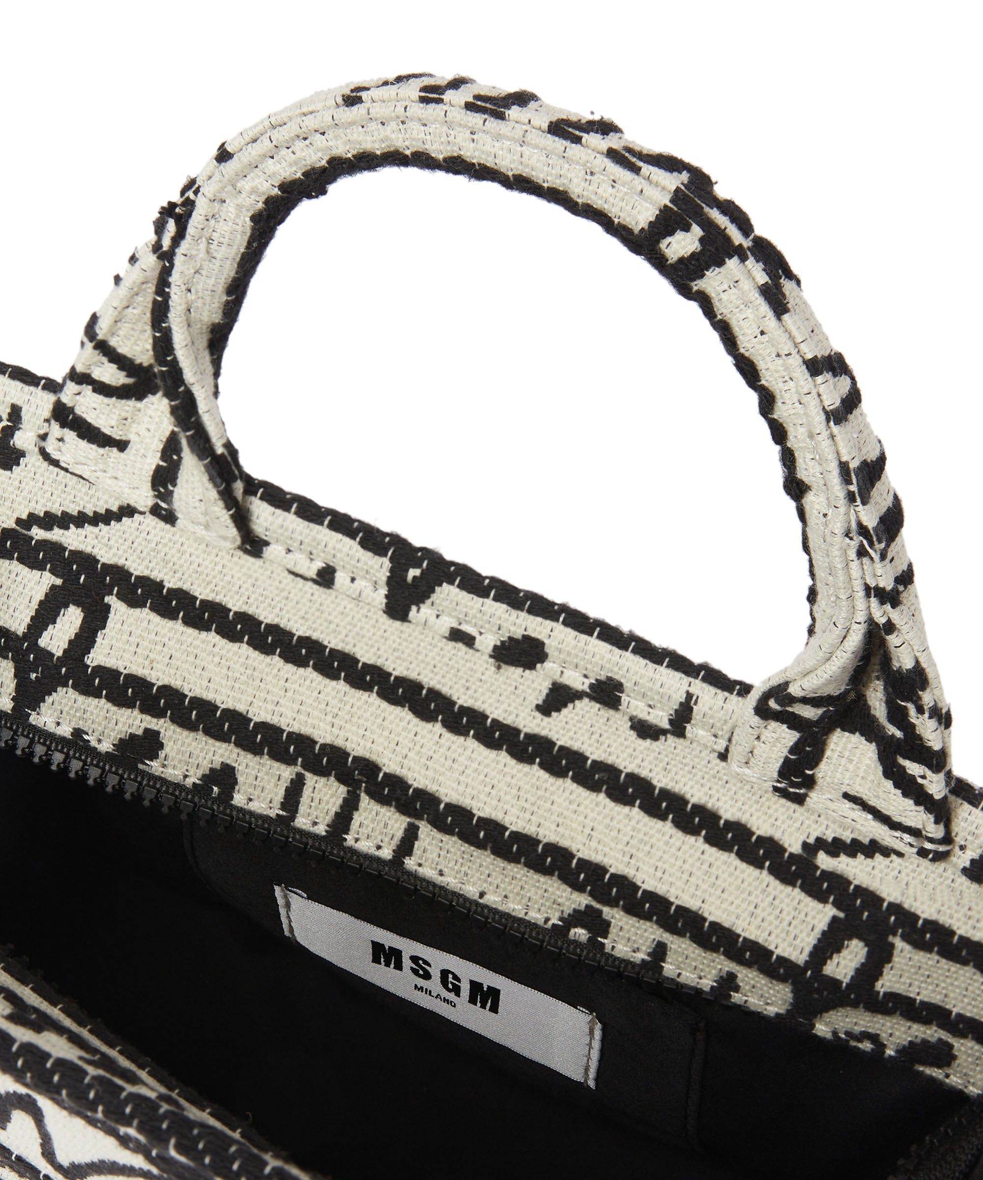 Small anvas tote bag with jacquard logo - 4