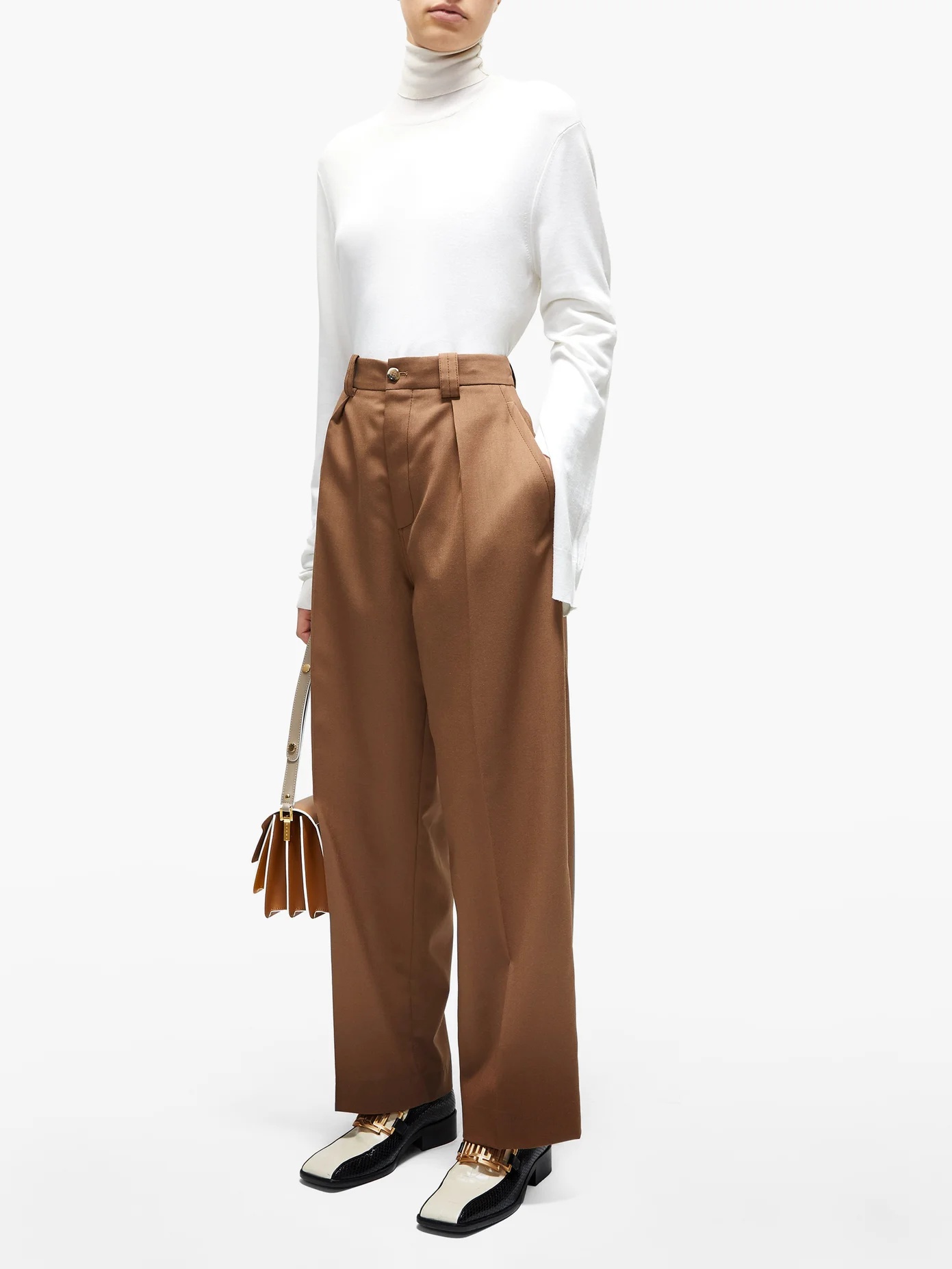 High-rise tailored wool-twill trousers - 2