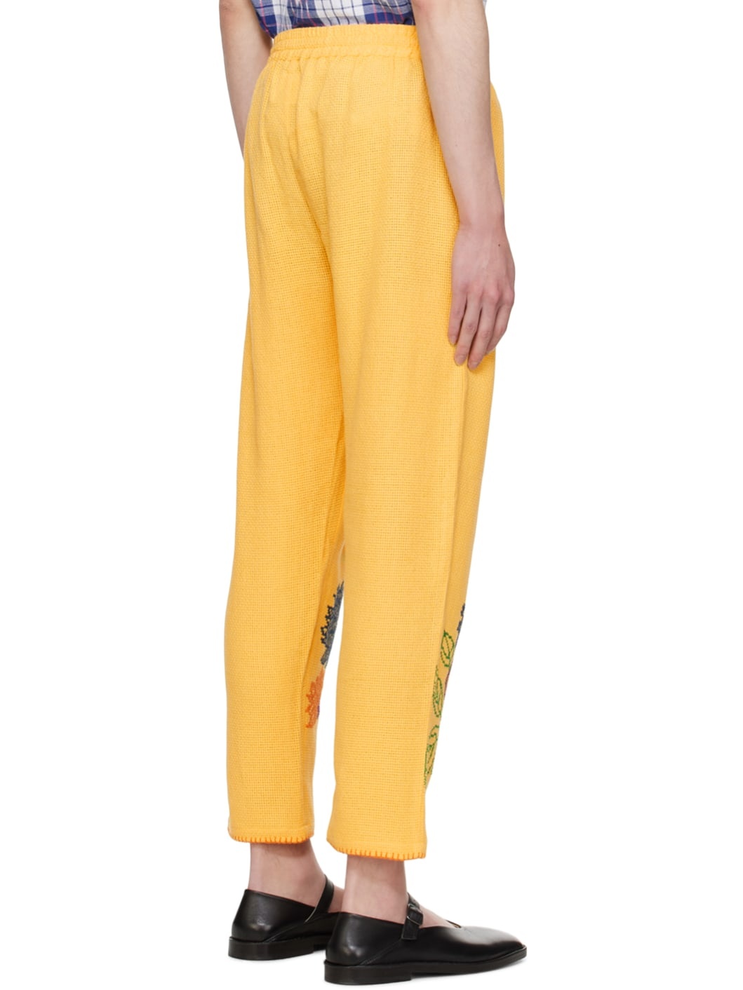 Yellow Cross-Stitched Trousers - 3
