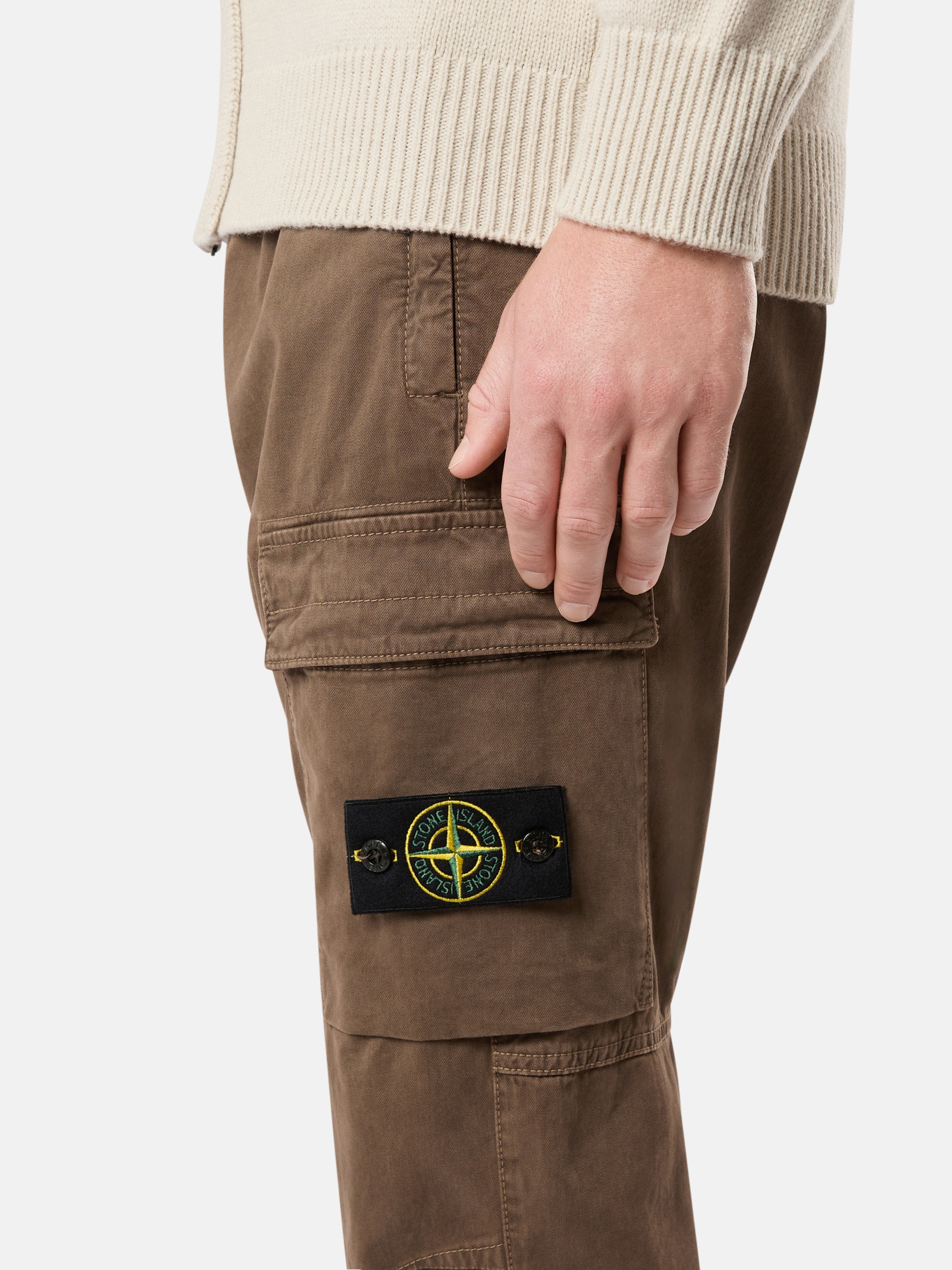 STONE ｜CARGO PANTS (313L1 OLD Treatment Stretch B Stone Island 313L1 Stretch Broken Twill Cotton Garment Dyed