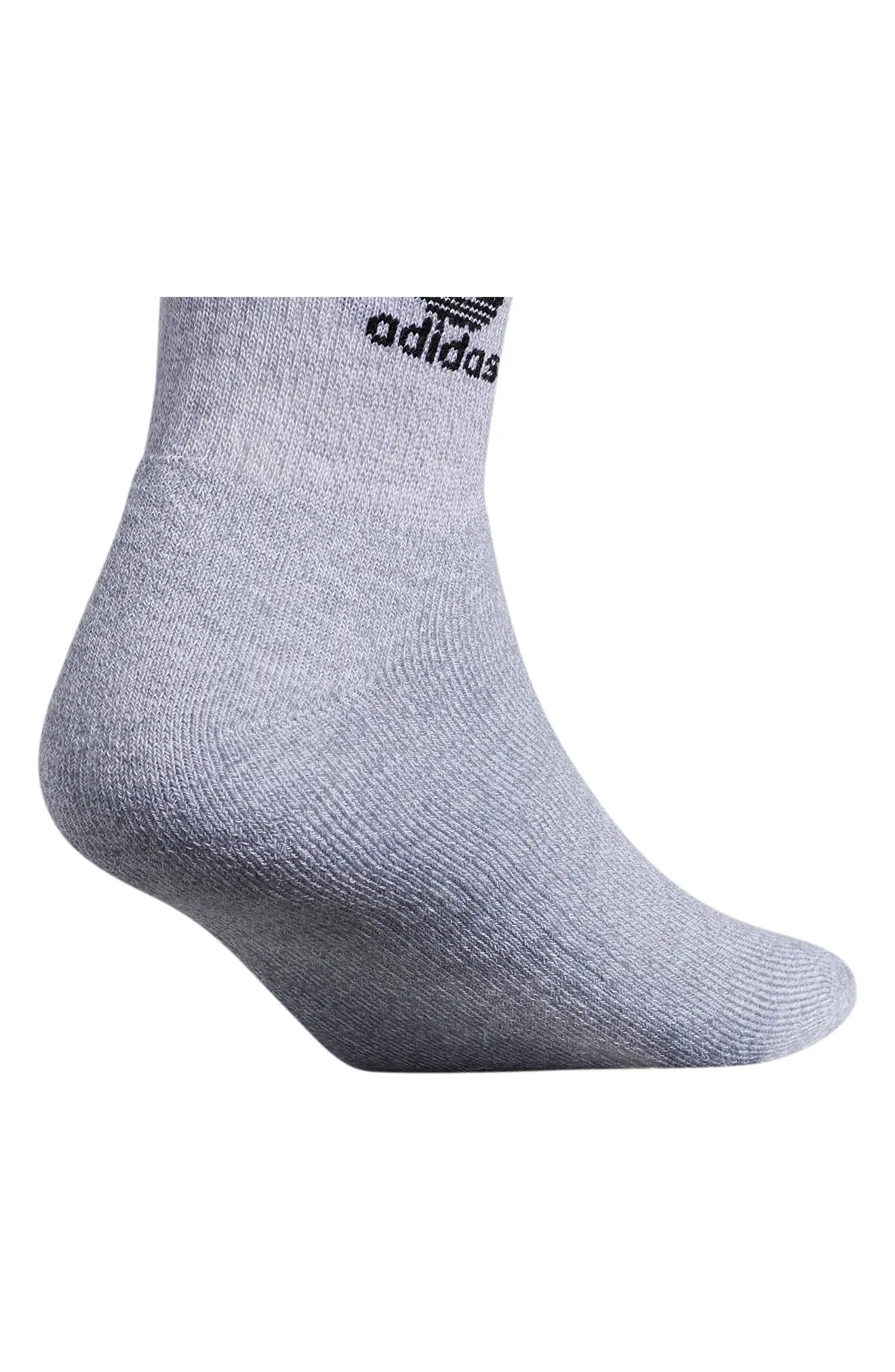 Gender Inclusive Originals Trefoil 6-Pack Ankle Socks in Grey/Black - 7