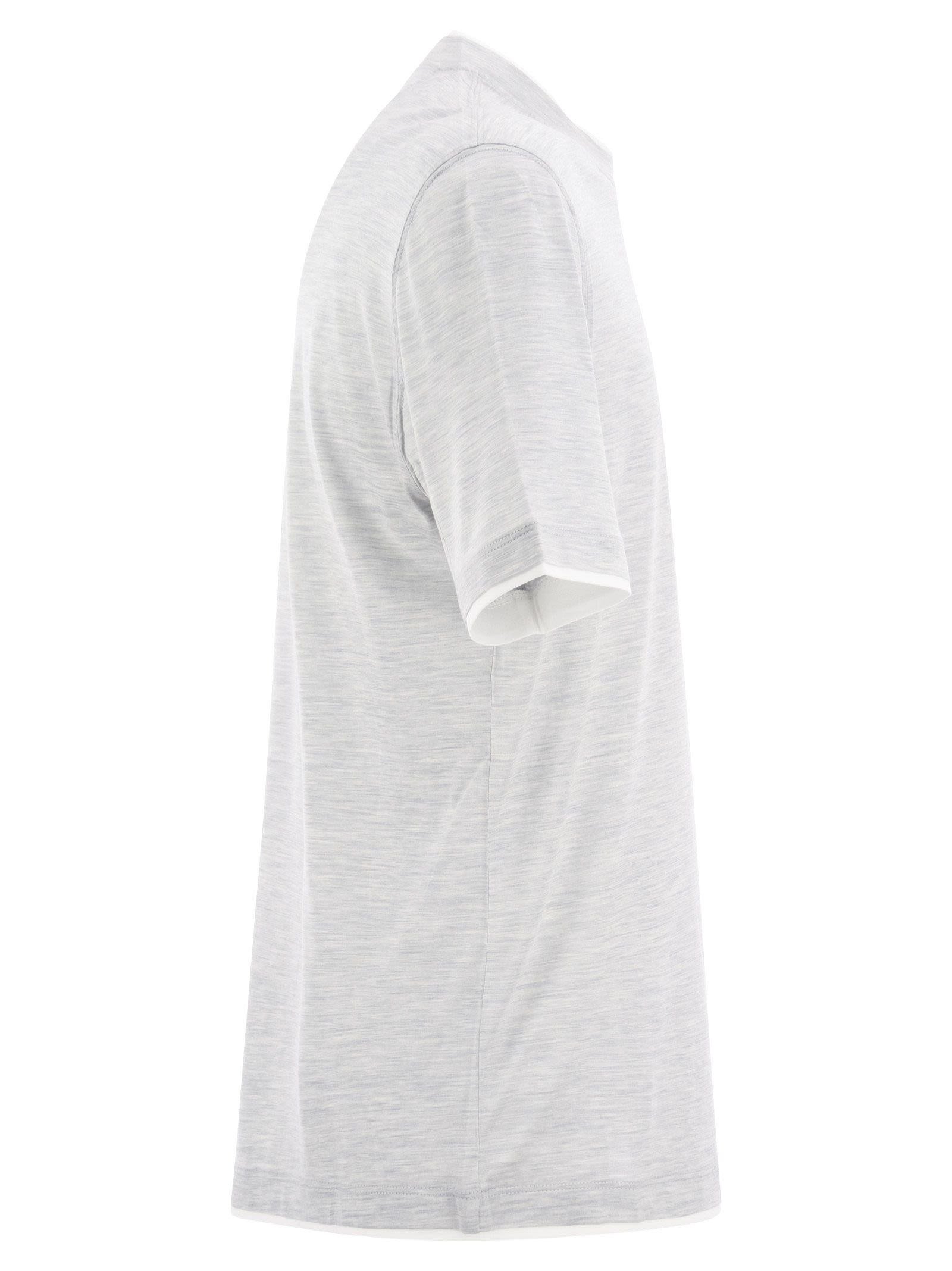 Brunello Cucinelli Men Slim Fit Crew-Neck T-Shirt In Lightweight Cotton Jersey - 3