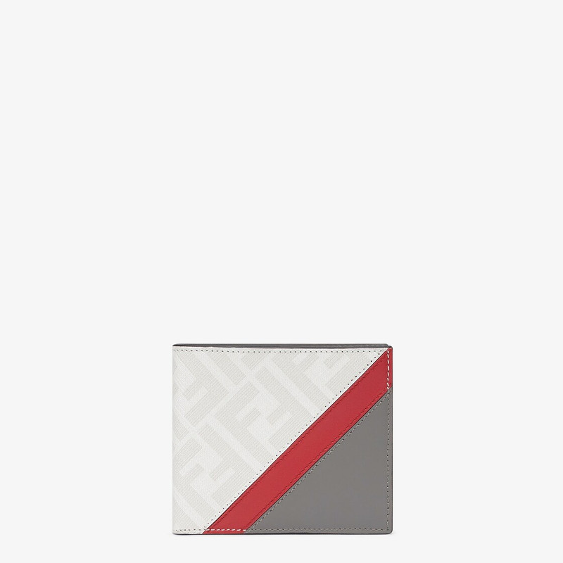 Wallet with eight interior card slots and two compartments for banknotes. Made of textured fabric wi 1