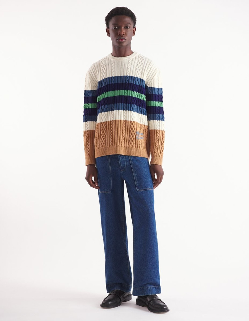Maison Kitsuné STRIPED CABLE JUMPER outlook