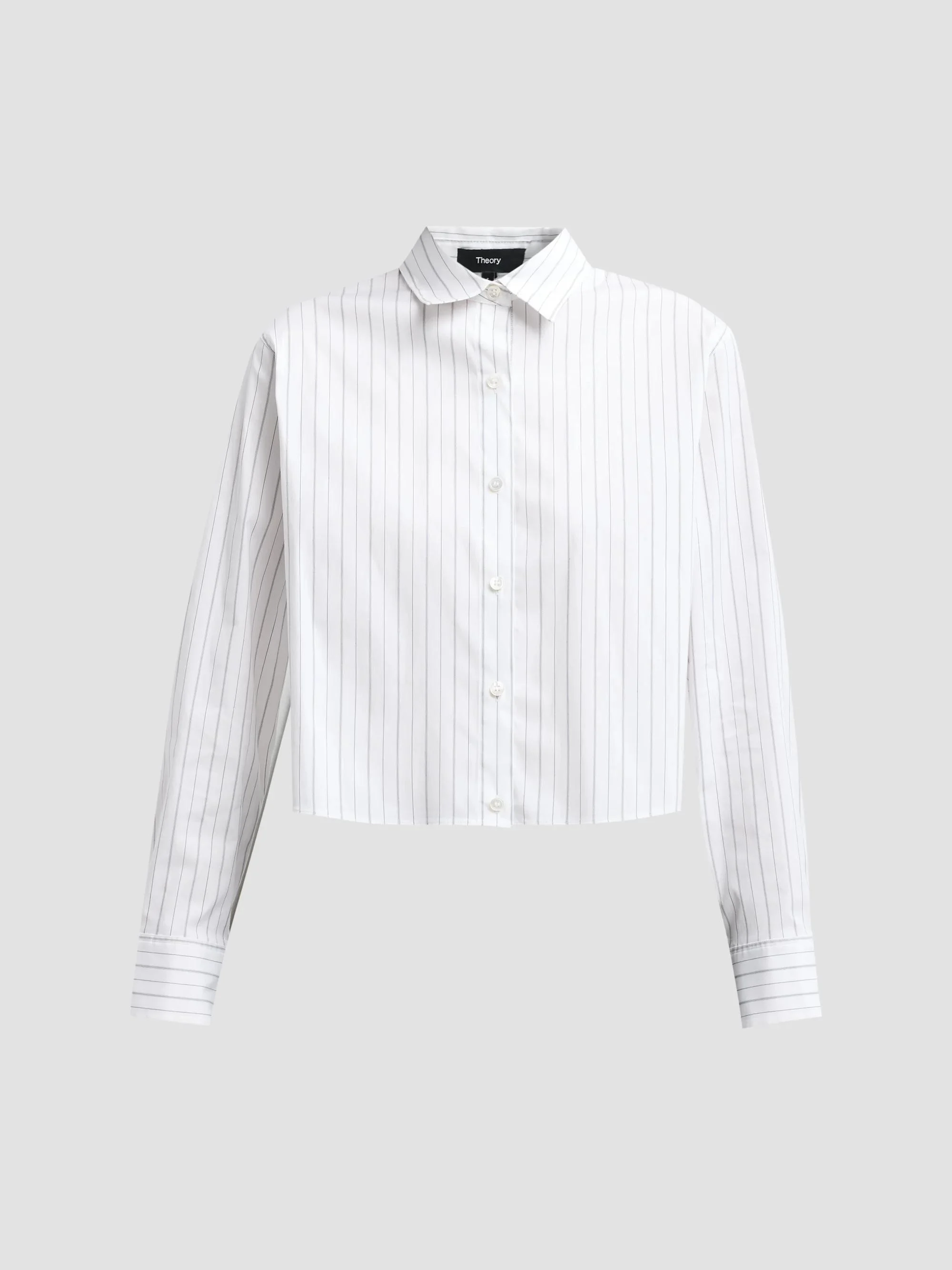 Women's Striped Cotton-Blend Boxy Shirt - Black Multi - 1