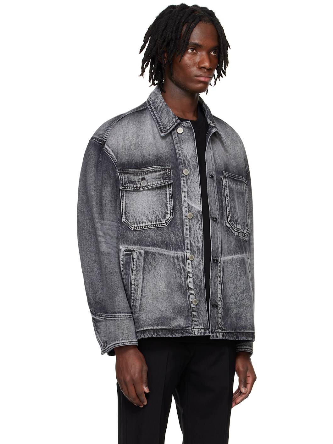 Gray Work Denim Jacket - 2