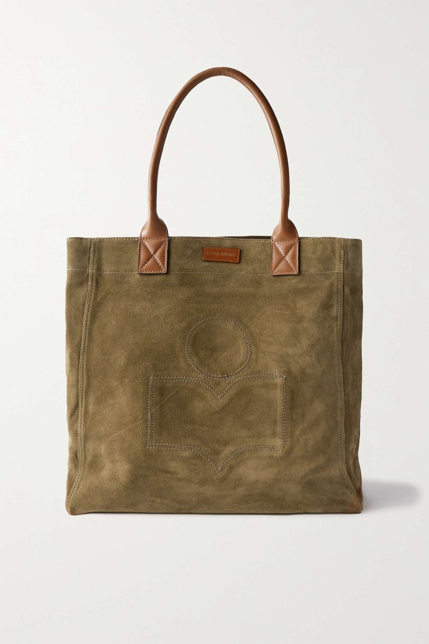 Yenky leather-trimmed suede tote - 1