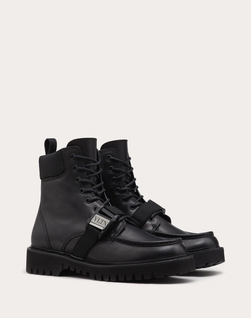Valentino Calfskin Combat Boot with VLTN Buckle outlook