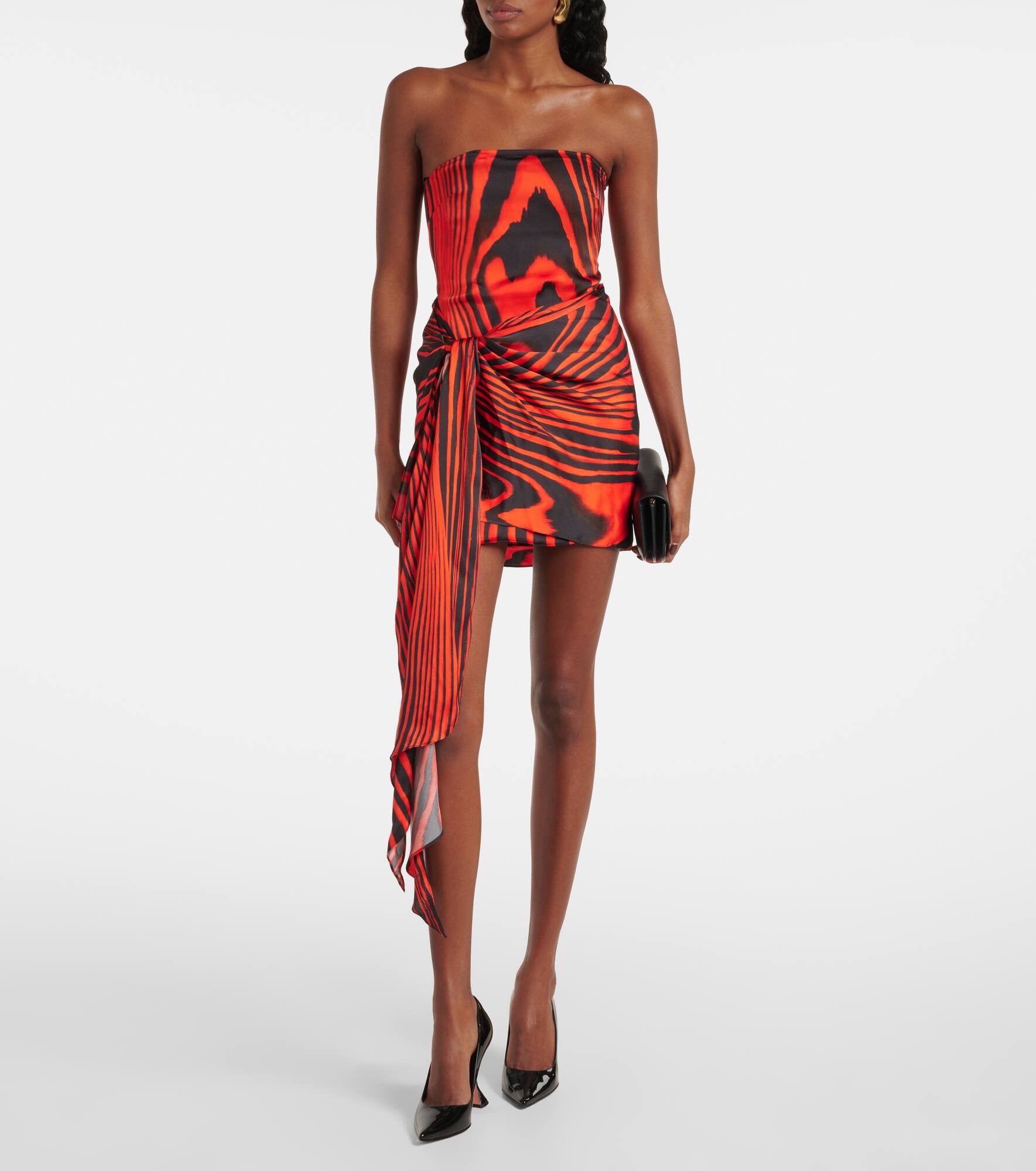 Zebra-print gathered bustier dress - 2