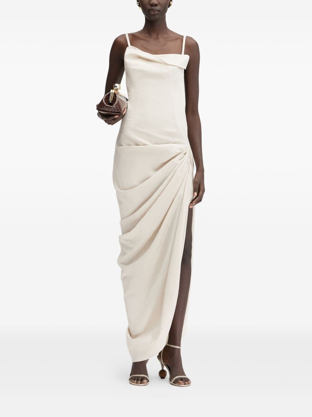 Saudade draped open-back maxi dress - 2