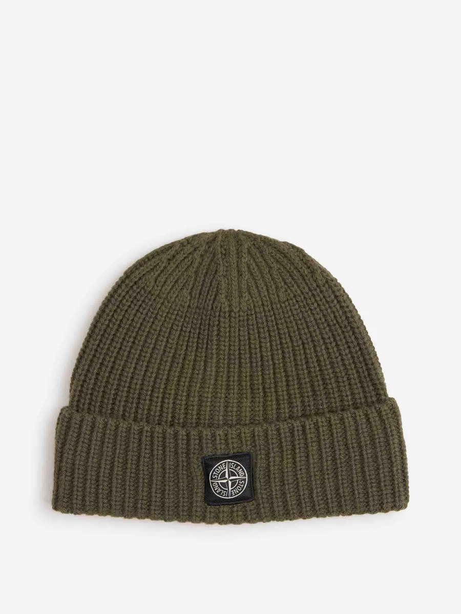 Stone Island Wool Logo Beanie - 1