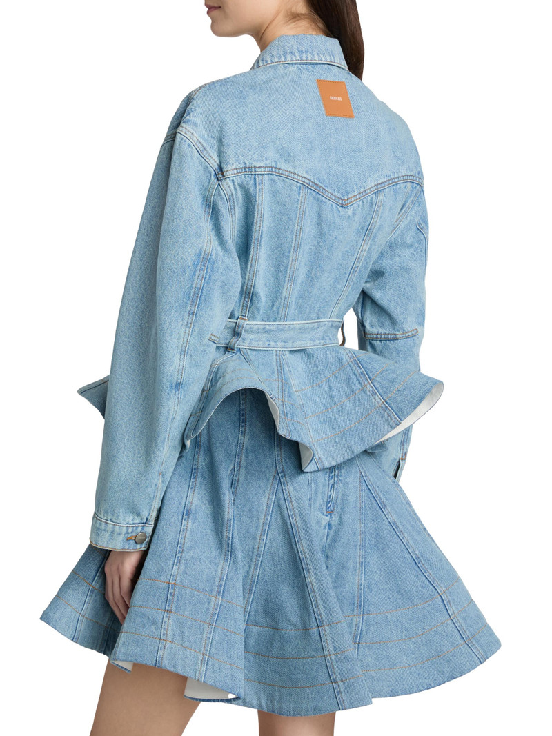 Women's Alex Ruffled Denim Jacket - Sky Blue Denim 5