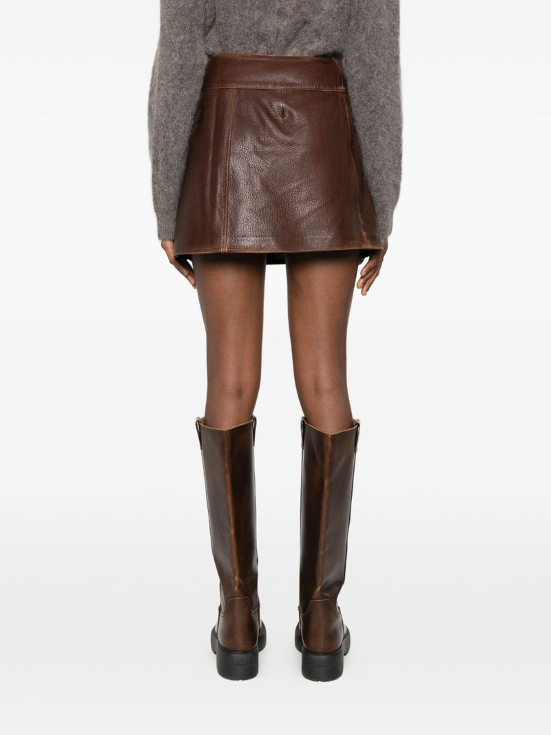 buckled faux-leather mini skirt 4