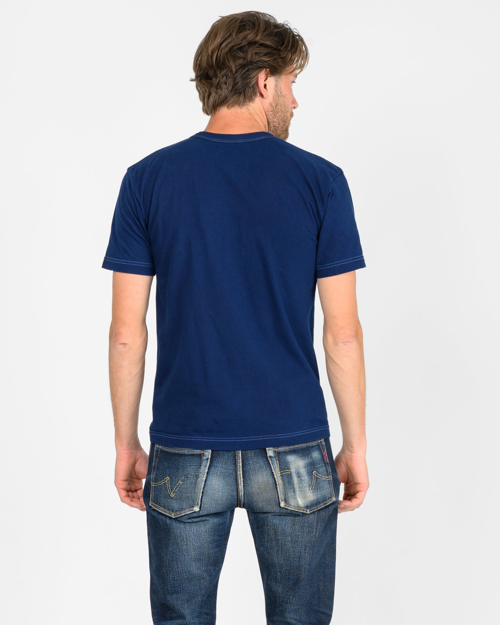 UTIL-PIND UTILITEES - 5.5oz Loopwheel Crew Neck T-Shirt - Pure Indigo - 3