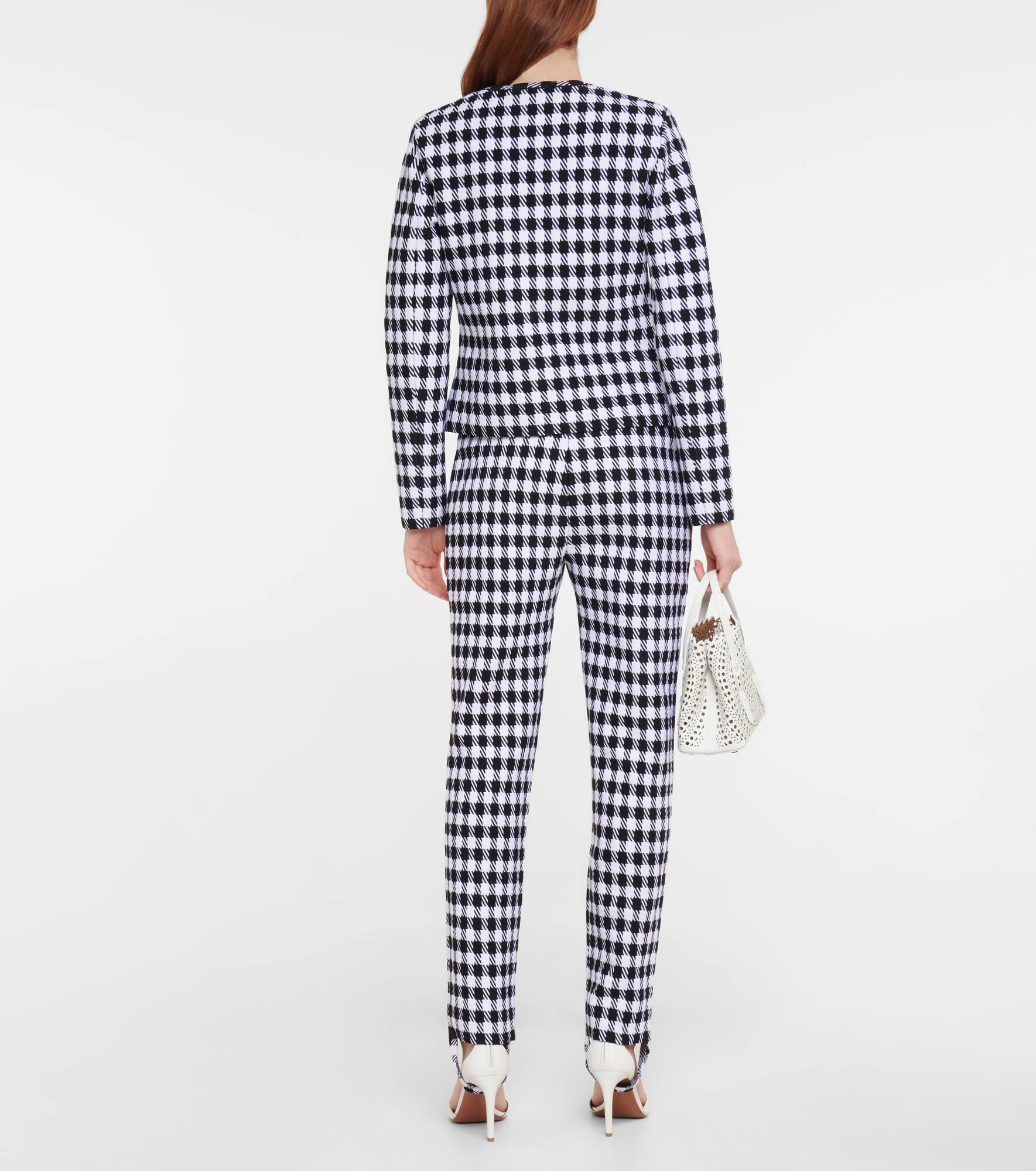 Checked jacquard-knit jacket - 3