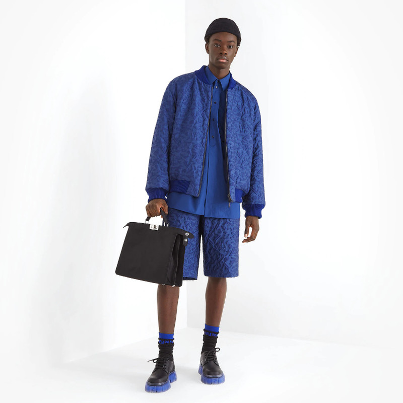 FENDI Blue fabric pants outlook