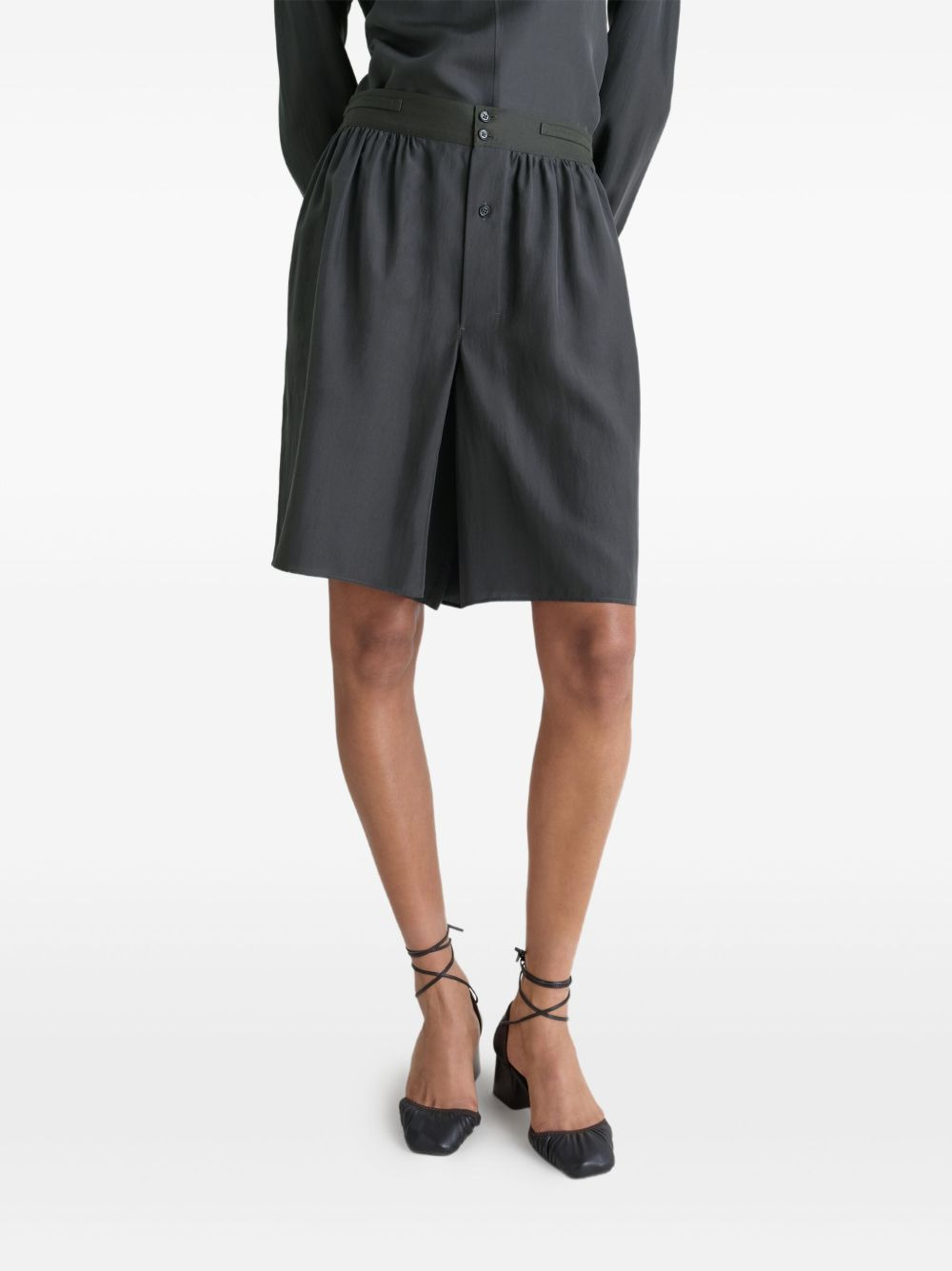 elasticated-waistband shorts - 4